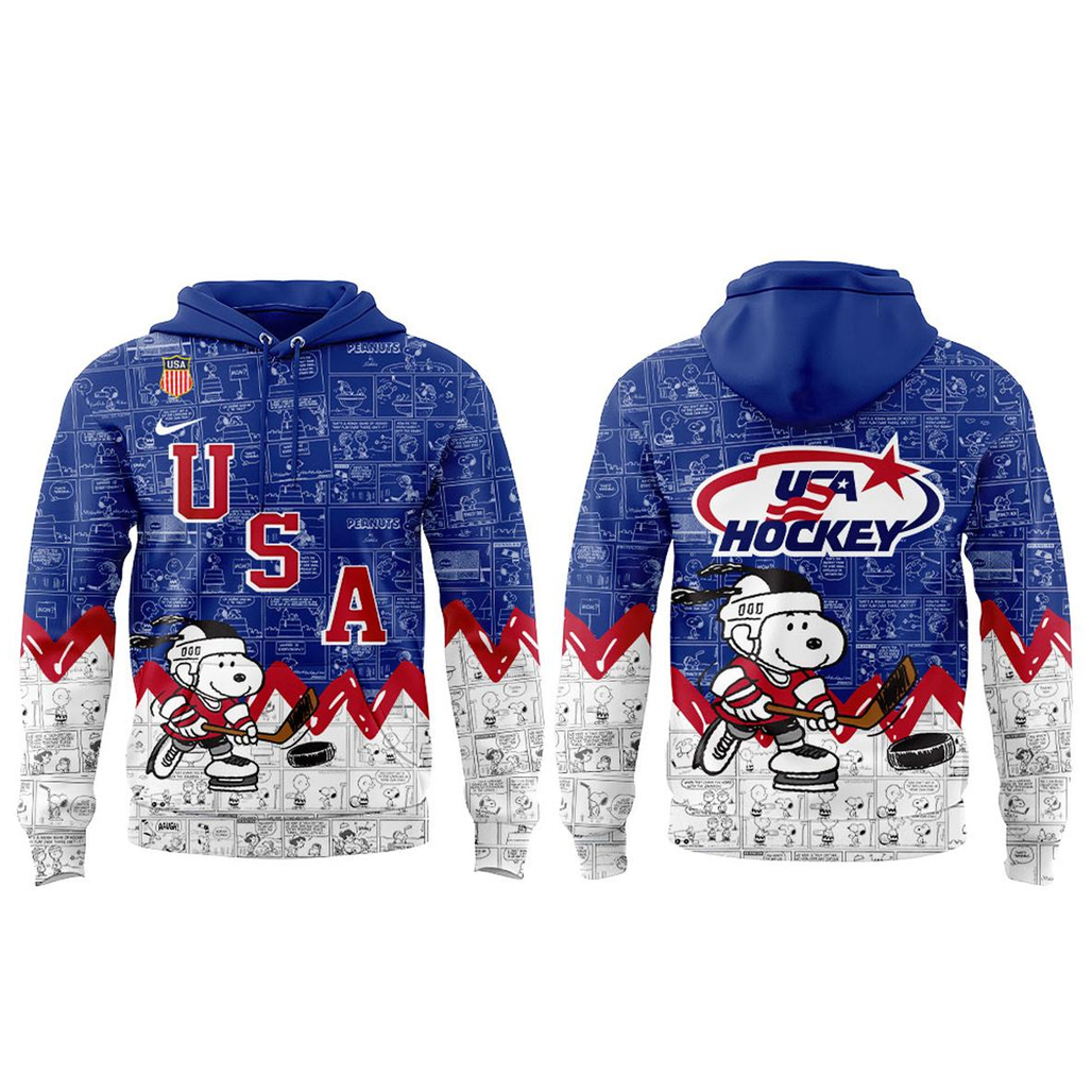 Team USA Hockey x Snoopy Peanuts Night 2026 Navy Hoodie