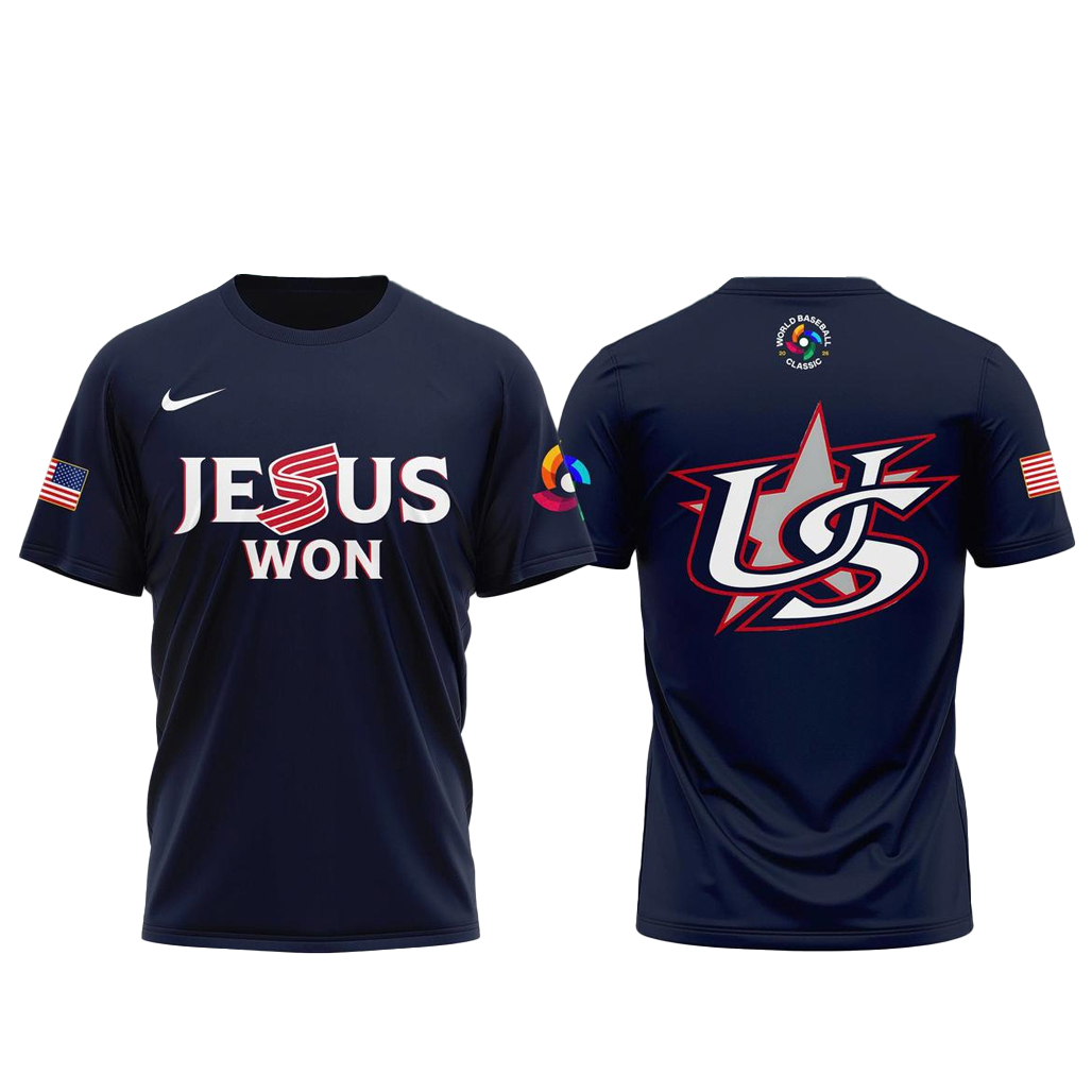 Team USA x Jesus Won 2026 World Baseball Classic Navy Shirt