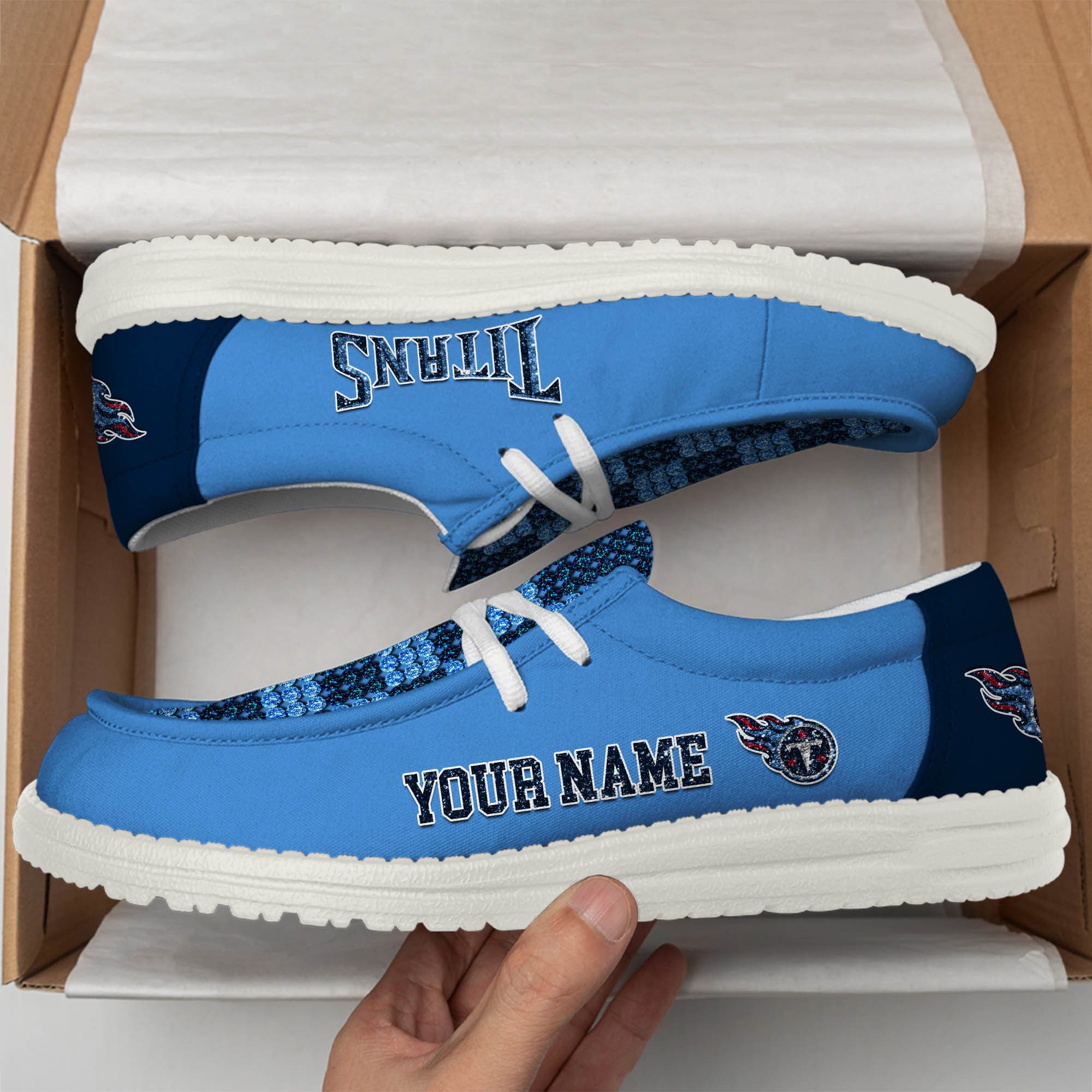 Tennessee Titans 32 Teams HeyDude Canvas Loafer Shoes Personalized Your Name