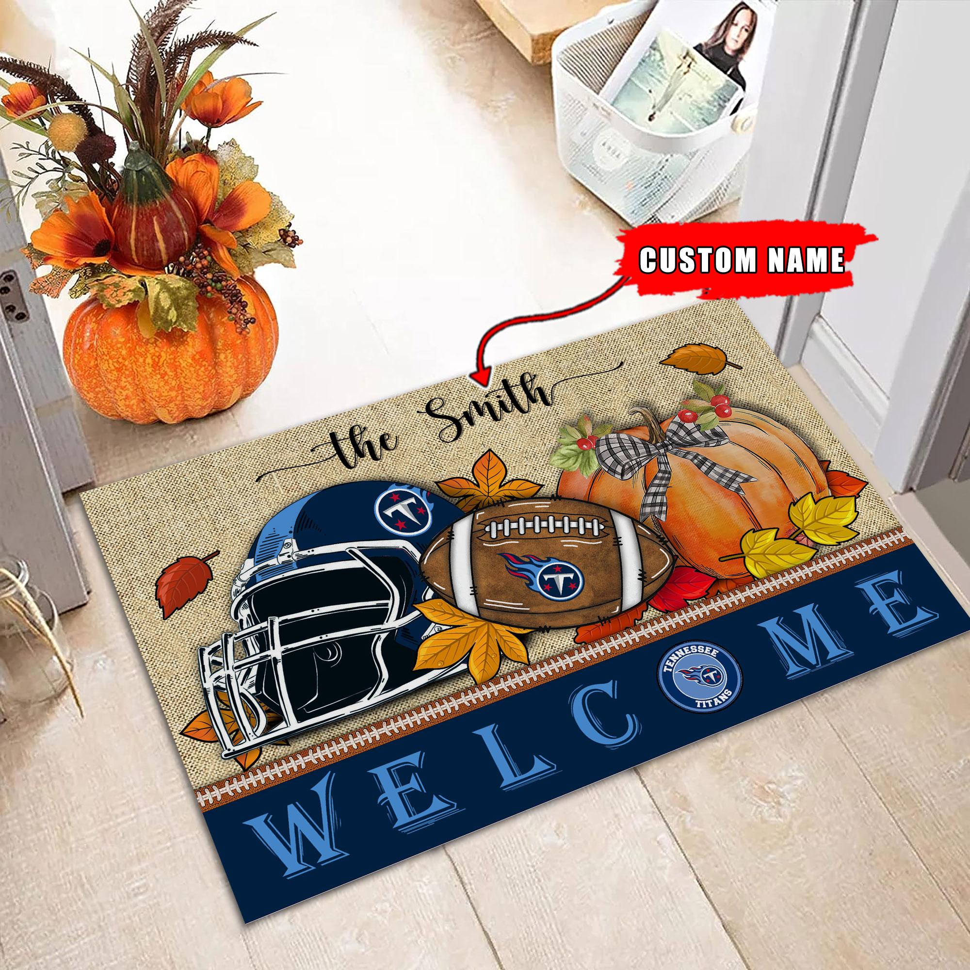 Tennessee Titans Welcome Fall Football Doormat