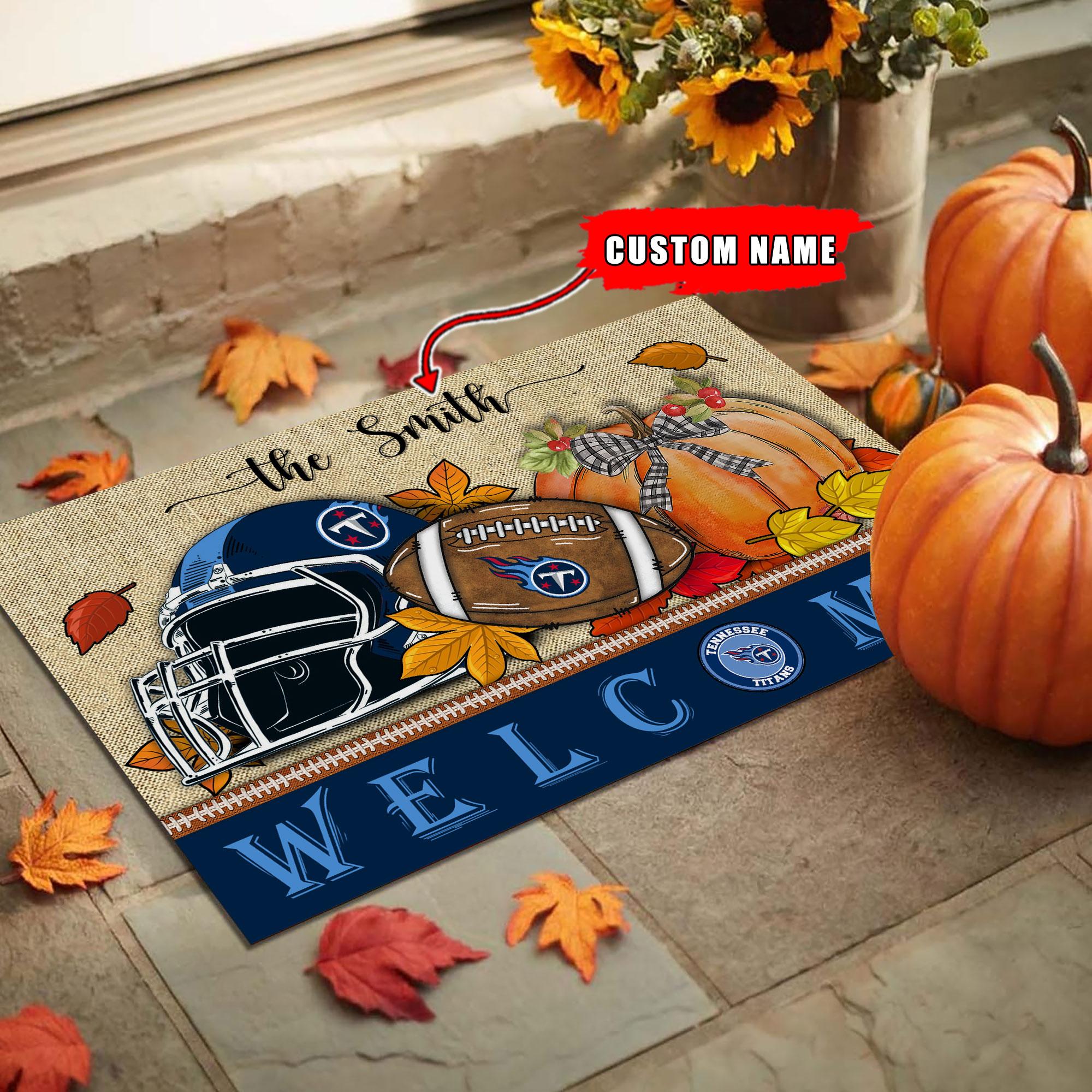 Tennessee Titans Welcome Fall Football Doormat