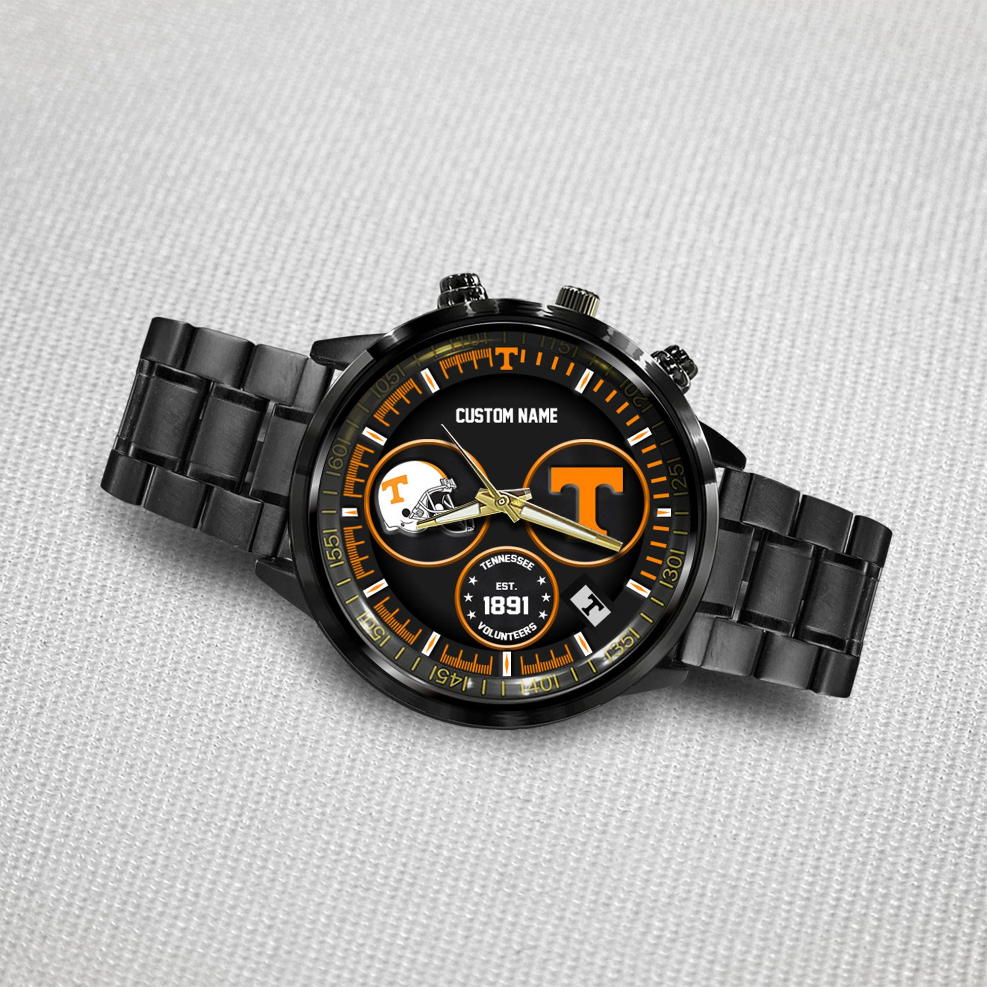 Tennessee Volunteers Black Stainless Steel Watch