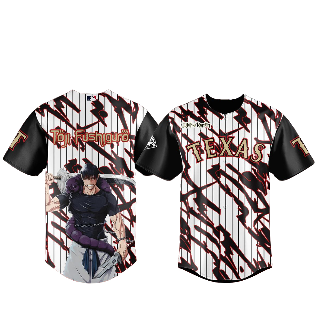 Texas Rangers x Jujutsu Kaisen Night 2026 Toji Fushiguro Baseball Jersey