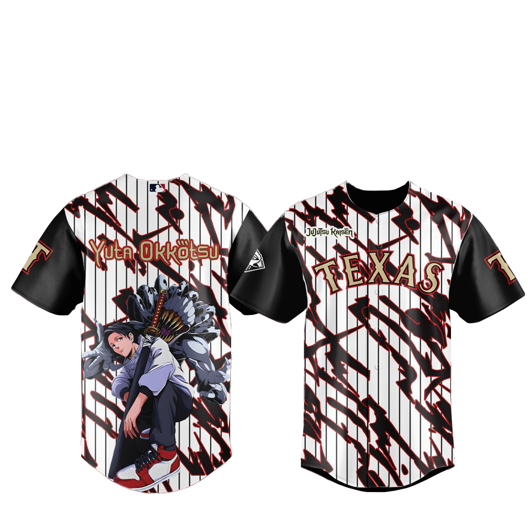 Texas Rangers x Jujutsu Kaisen Night 2026 Yuta Okkotsu Baseball Jersey