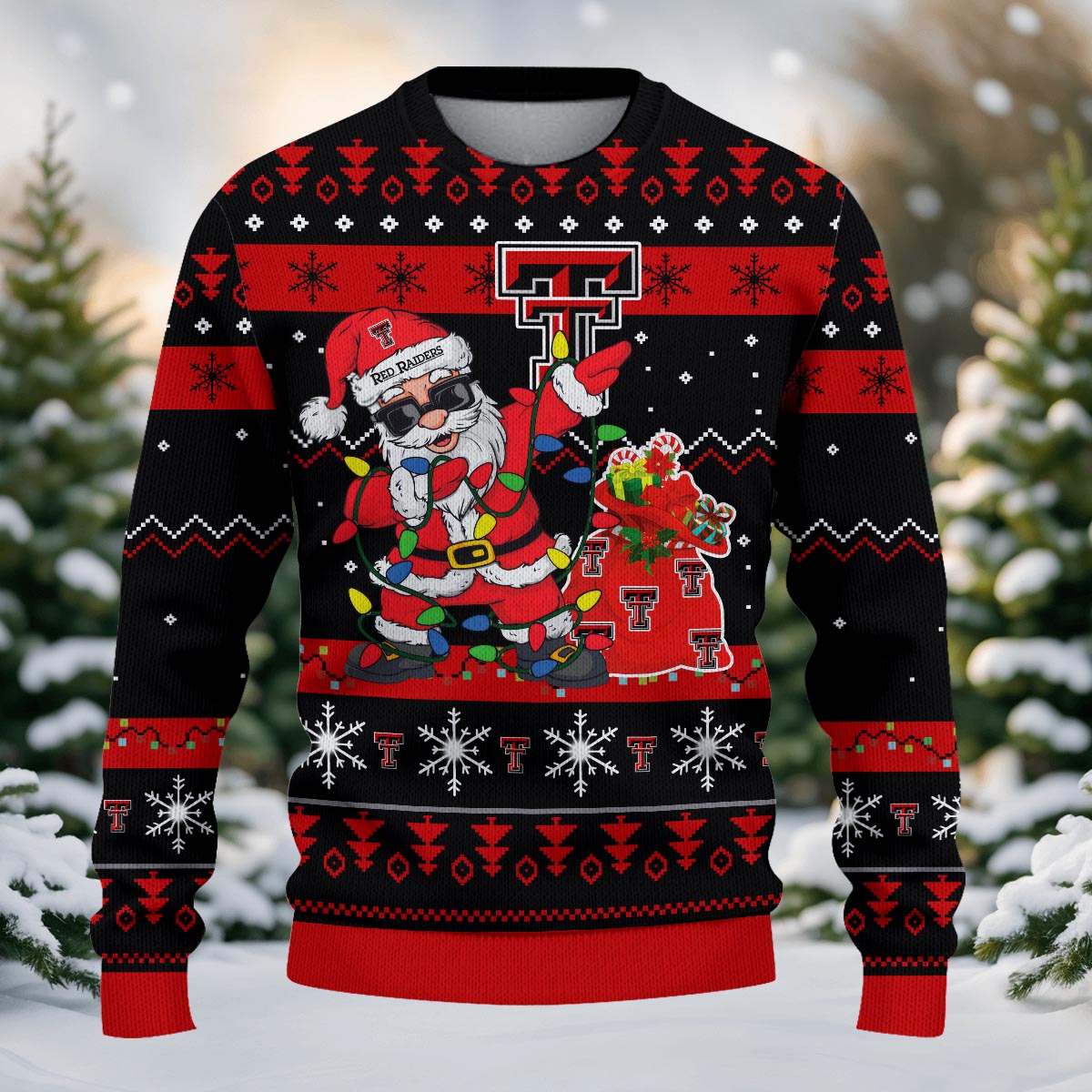 Texas Tech Red Raiders Santa Claus Ugly Christmas Sweater
