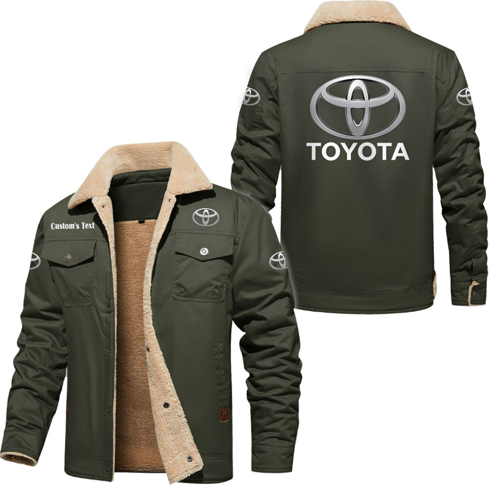 toyota motor corporation cargo fleece lined cotton jacket multicolor vintage style customize name 2872 6rovf