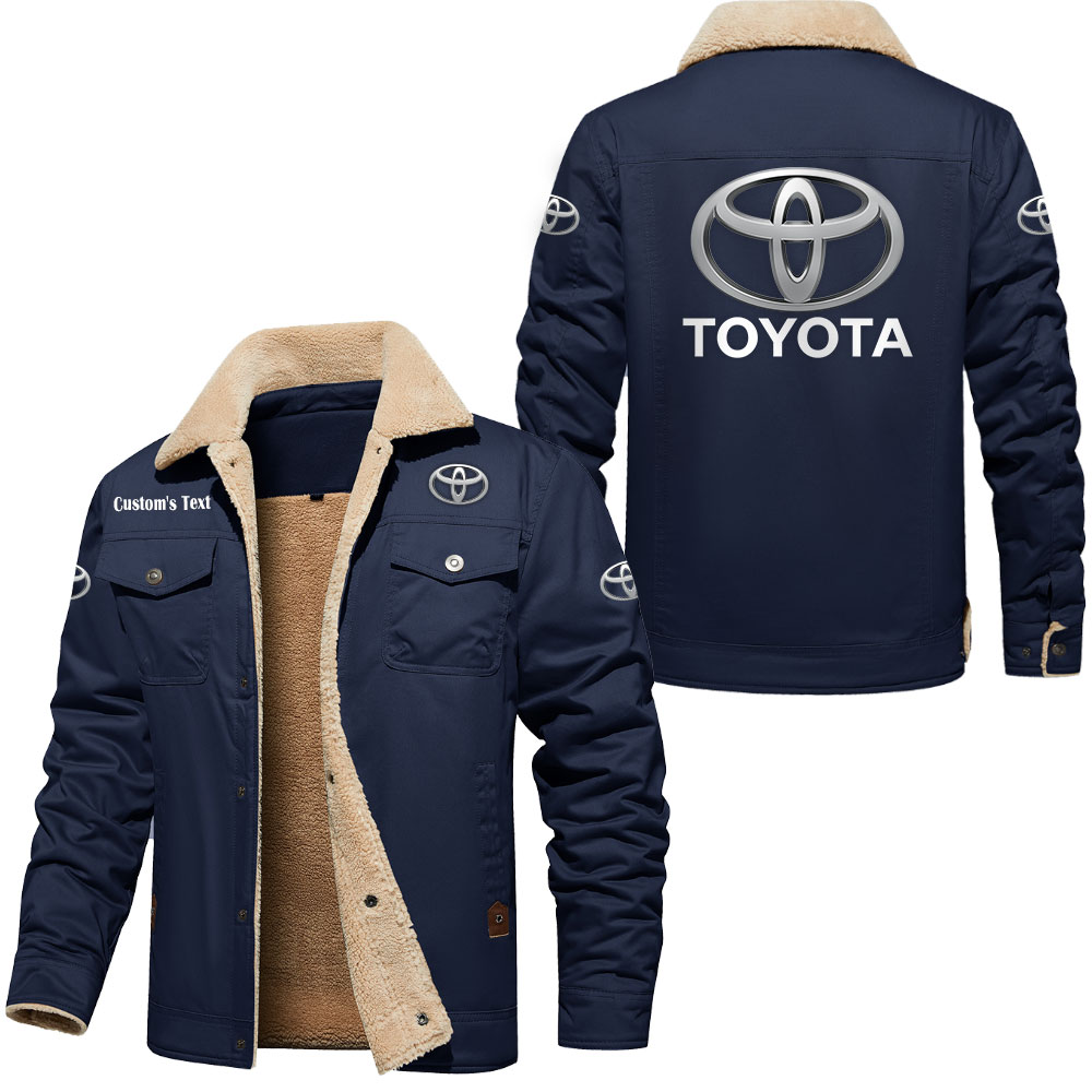 toyota motor corporation cargo fleece lined cotton jacket multicolor vintage style customize name 9655 l8dlm
