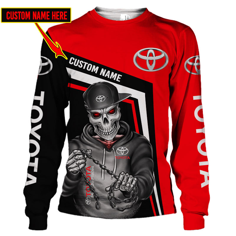 Toyota Skull Tshirt, sweatshirt, Polo, Hawaiian, Hoodie 3D Apparel Full Printing Custom Name