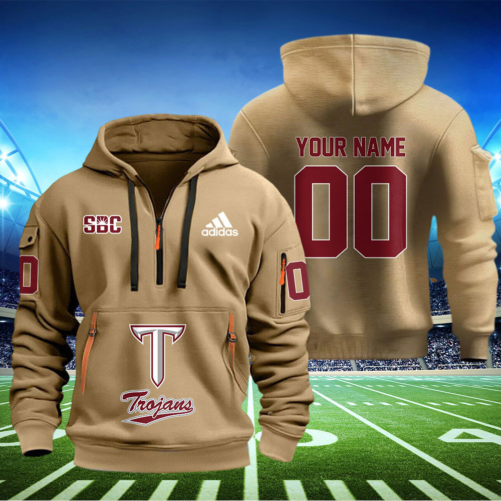 Troy Trojans Football Quarter Zip Hoodie