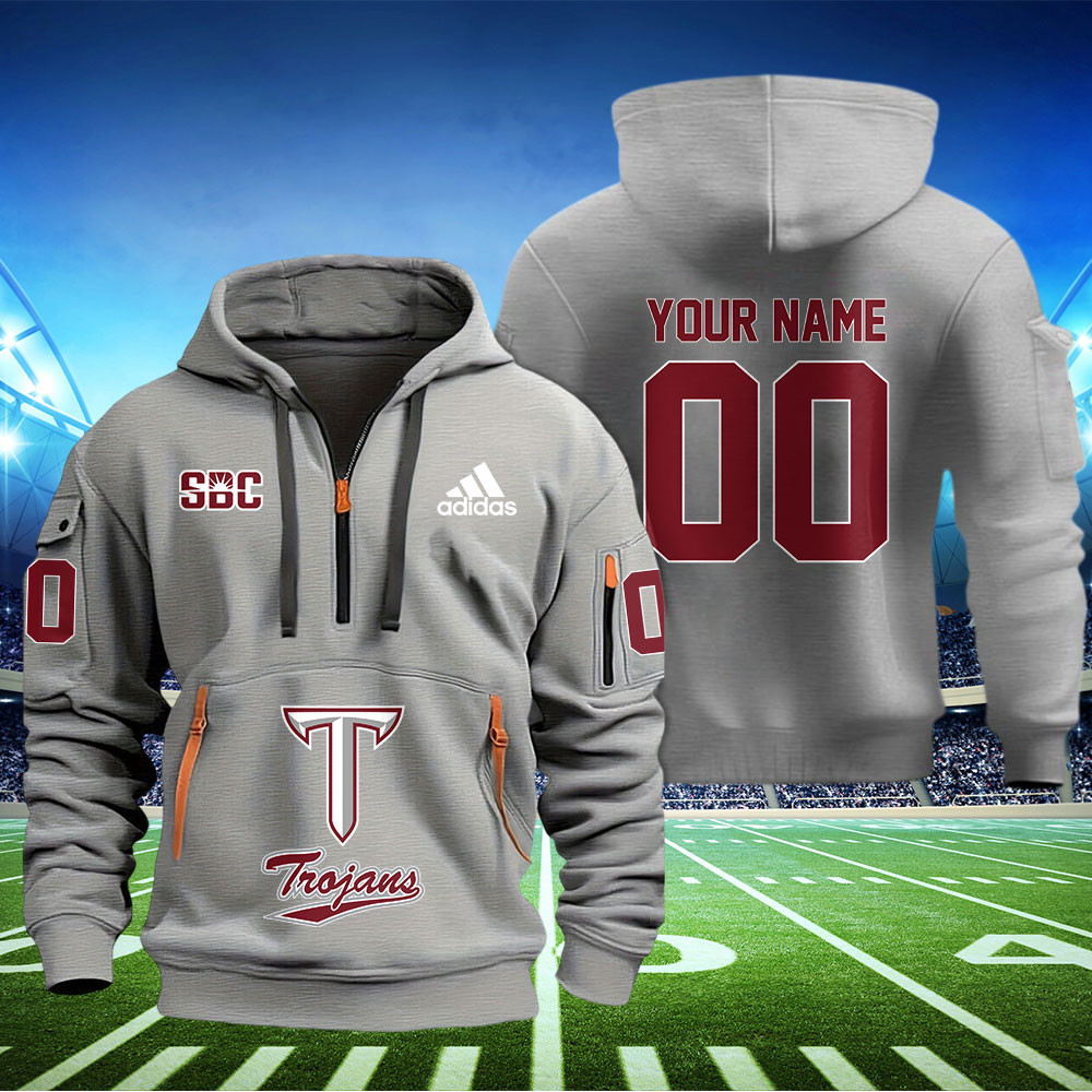 Troy Trojans Football Quarter Zip Hoodie