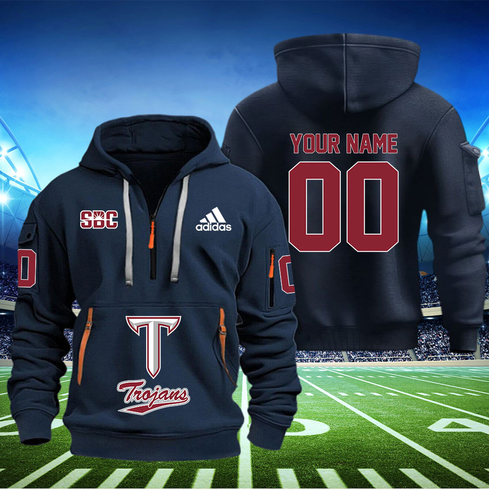 Troy Trojans Football Quarter Zip Hoodie