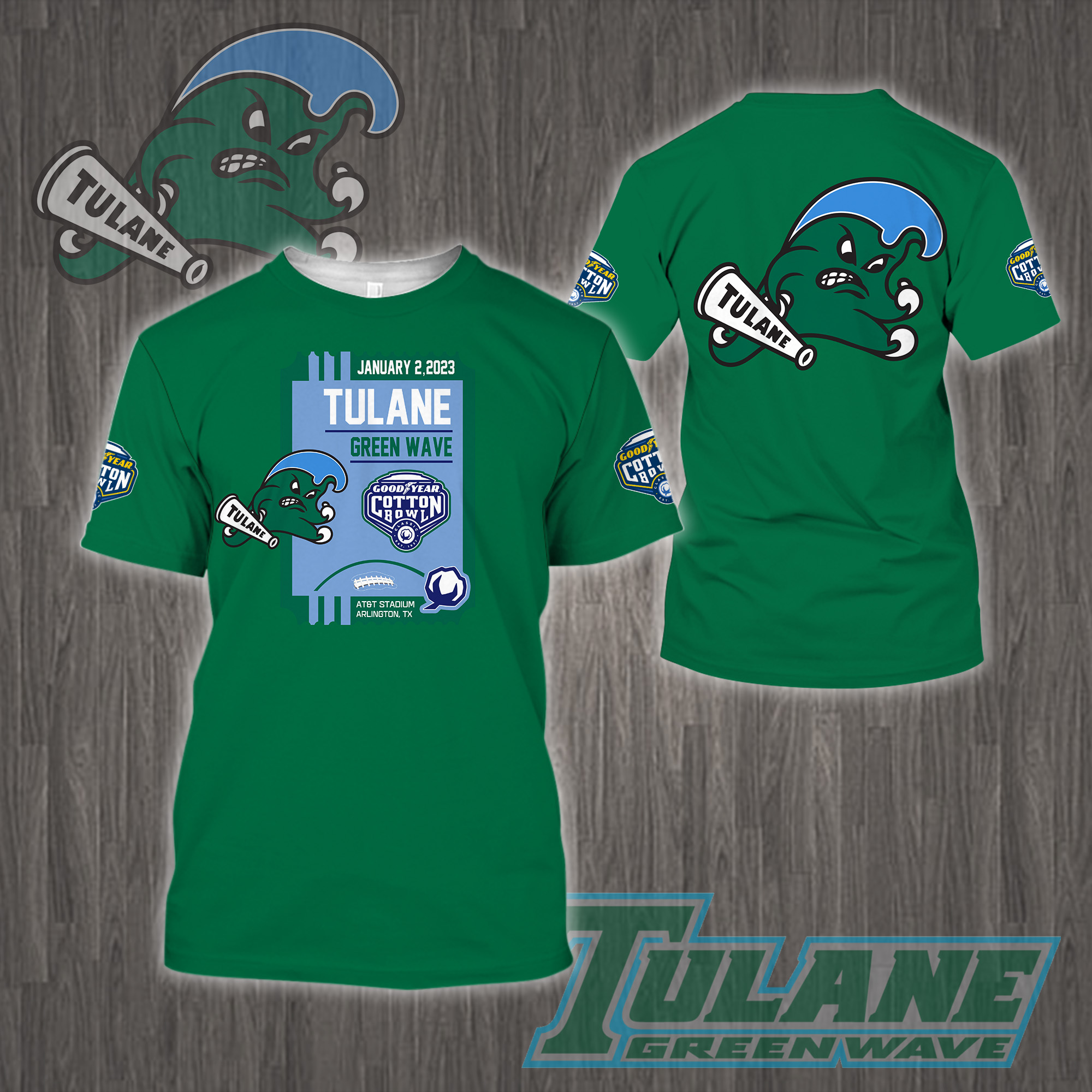 Tulane Green Wave 2023 Cotton Bowl Champions Shirt