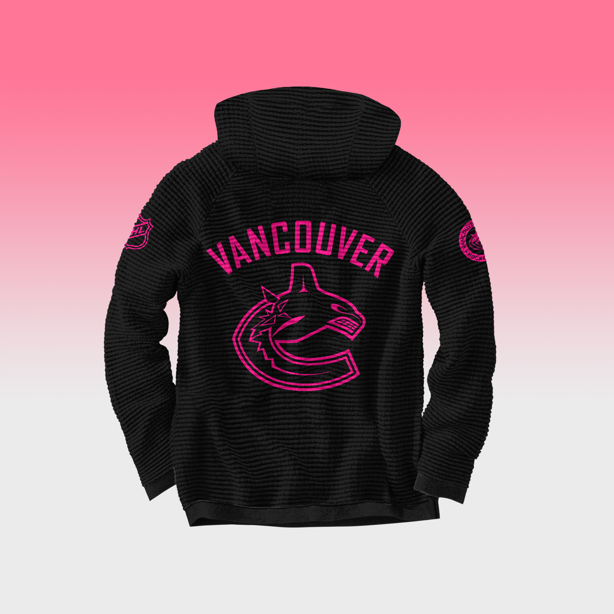Unisex Vancouver Canucks NHL Breast Cancer Awareness Month Waffle Hoodie