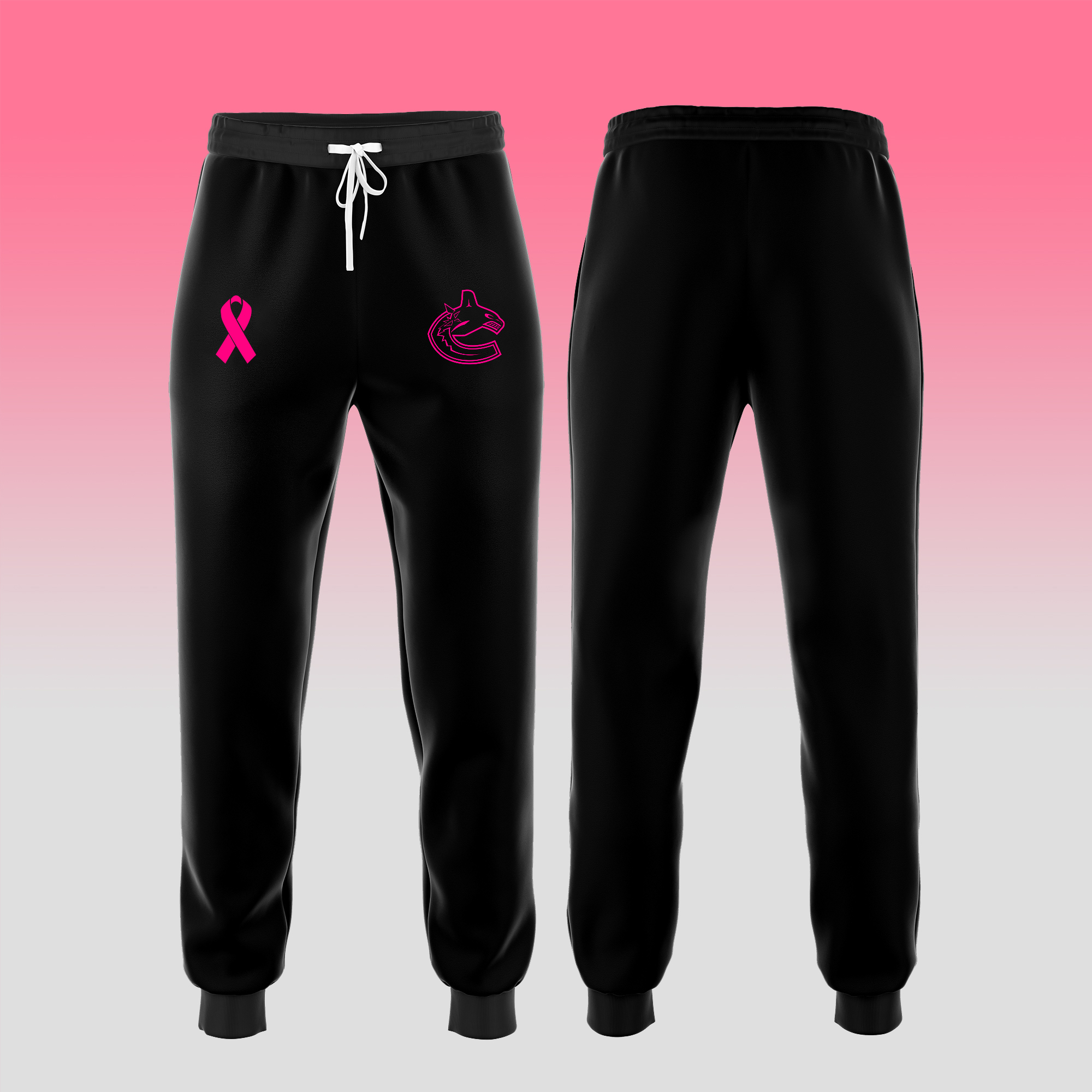 Unisex Vancouver Canucks NHL Breast Cancer Awareness Month Waffle Hoodie