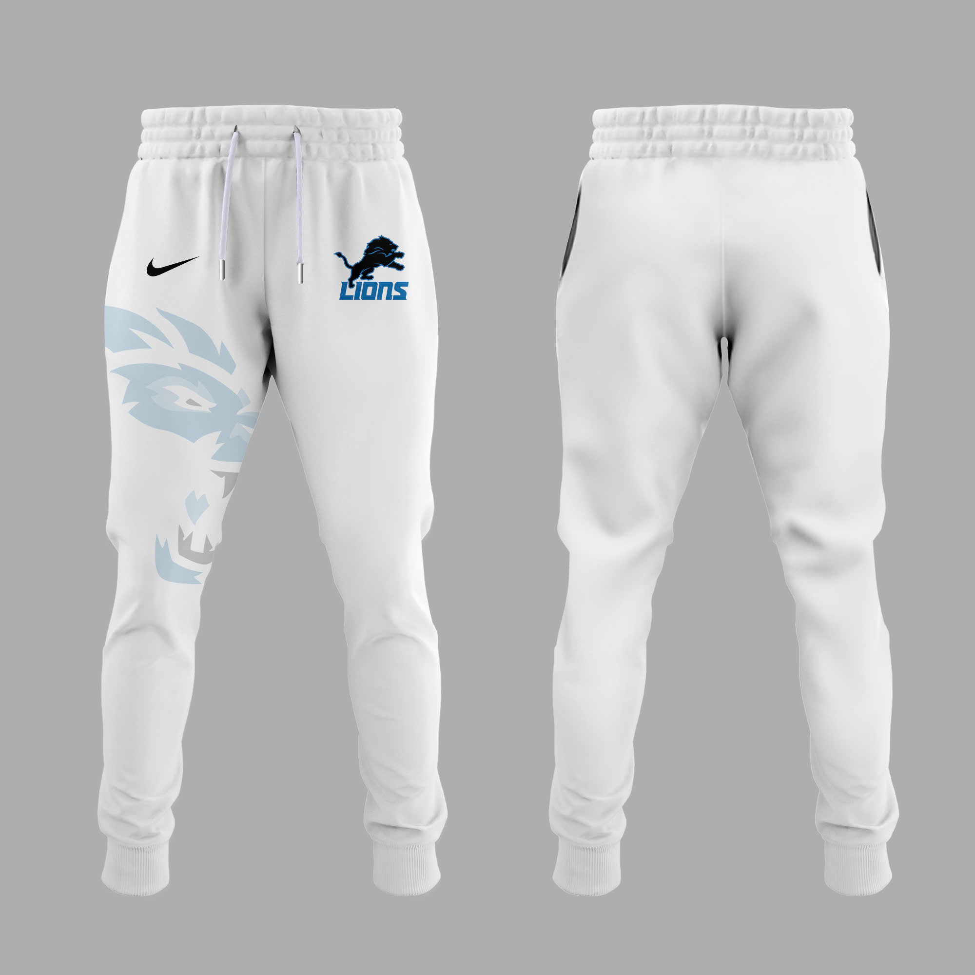 Unisex White Detroit Lions Elements UnFleece Pullover Sweatershirt V2