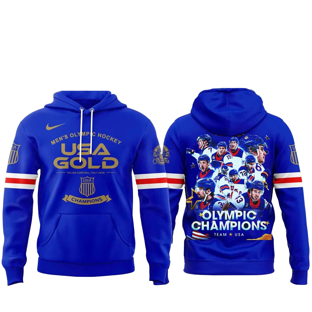USA 2026 Olympic Golden Men Team Champions Hockey Hoodie