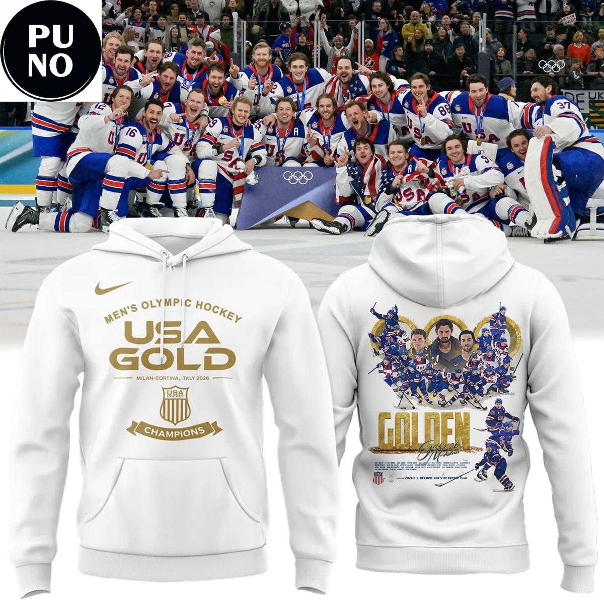 USA 2026 Olympic Golden Men Team Champions Hockey Hoodie T-Shirt