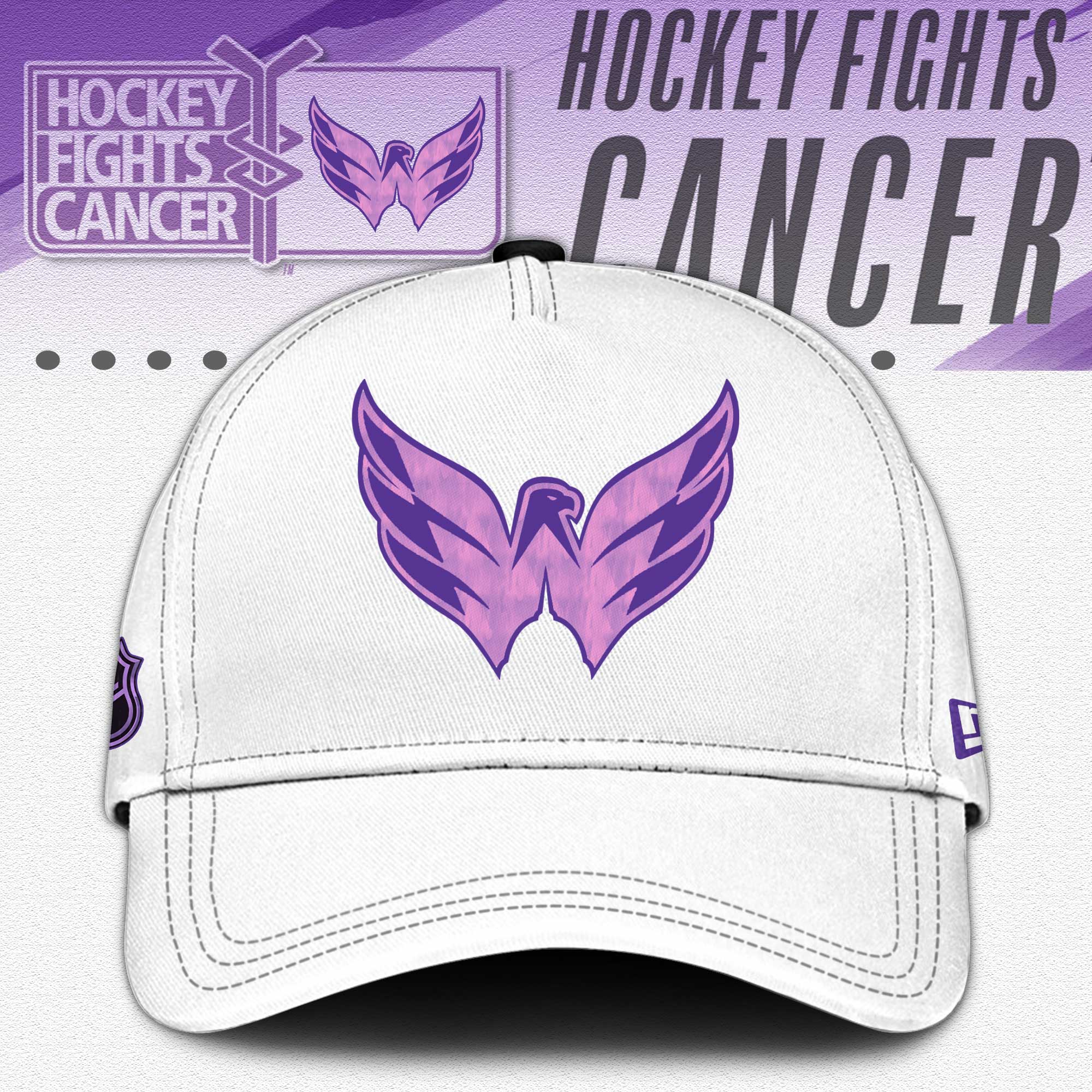 Washington Capitals x Hockey Fights Cancer White Hoodie 2024