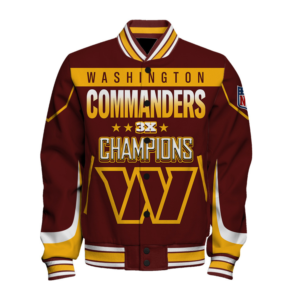 Washington Commanders 3X Super Bowl Champions Varsity Jacket