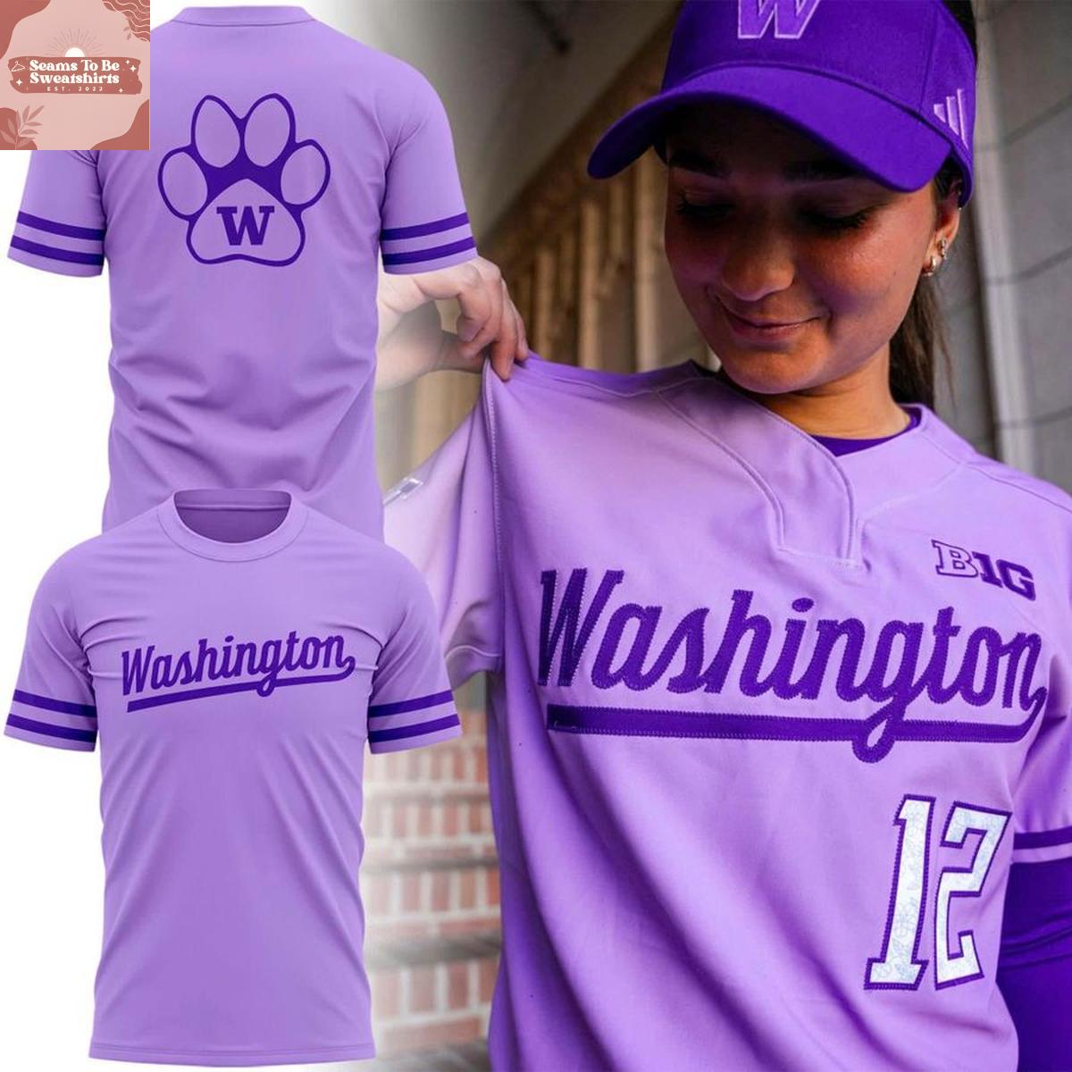 Washington Huskies Softball Powder Purple 2026 Hoodie T-Shirt