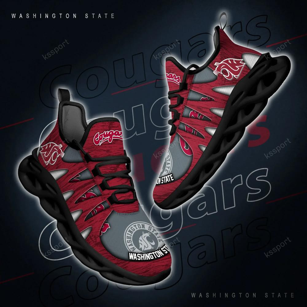 Washington State Cougars Max Soul Shoes, Running Sneakers