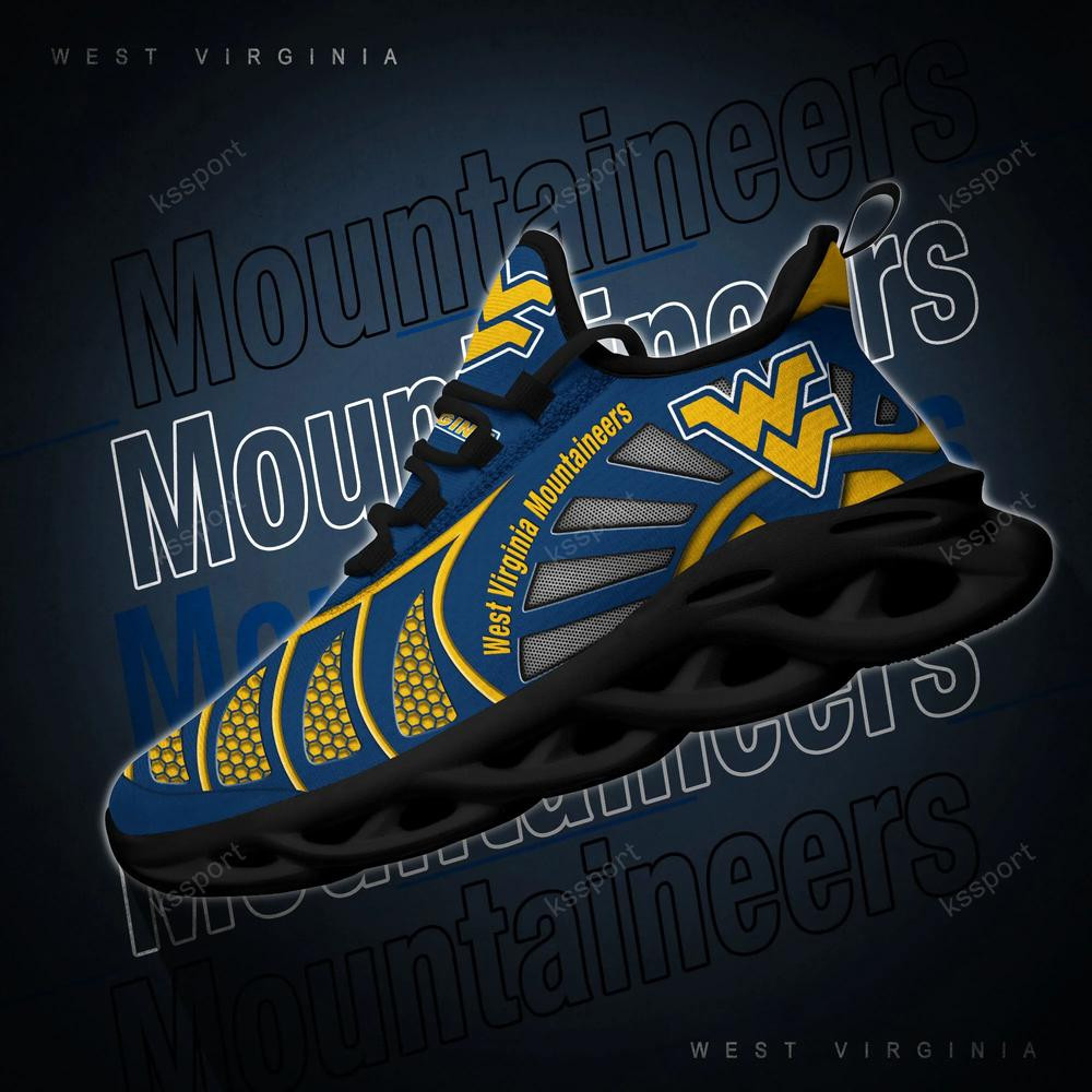 West Virginia Mountaineers Max Soul Clunky, Black And White Running Shoes