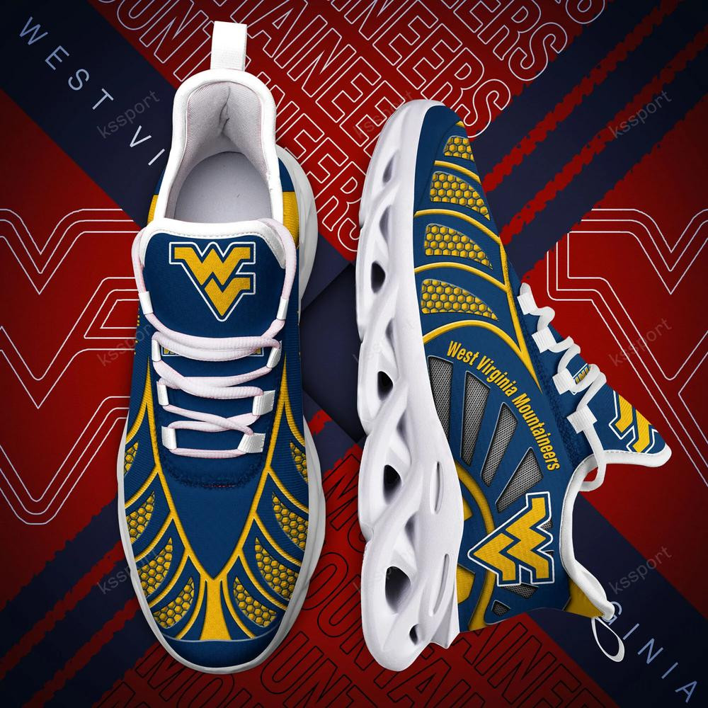 West Virginia Mountaineers Max Soul Clunky, Black And White Running Shoes