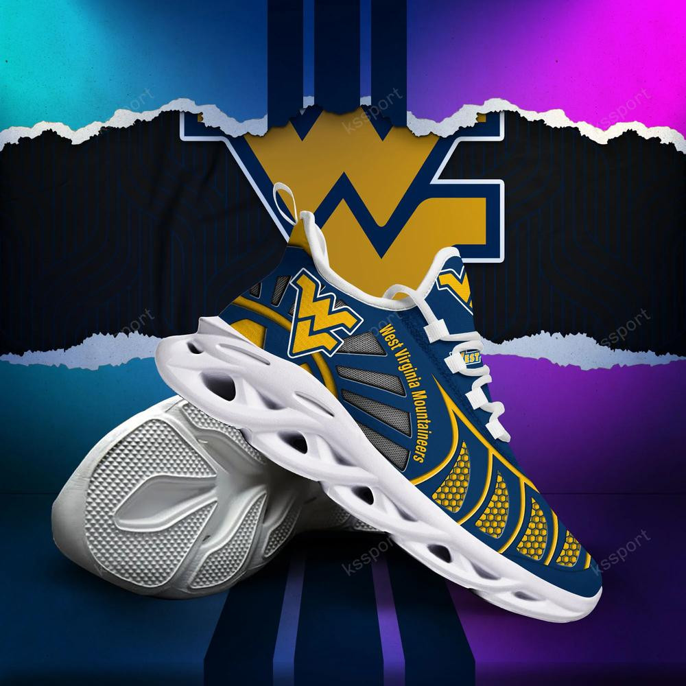 West Virginia Mountaineers Max Soul Clunky, Black And White Running Shoes