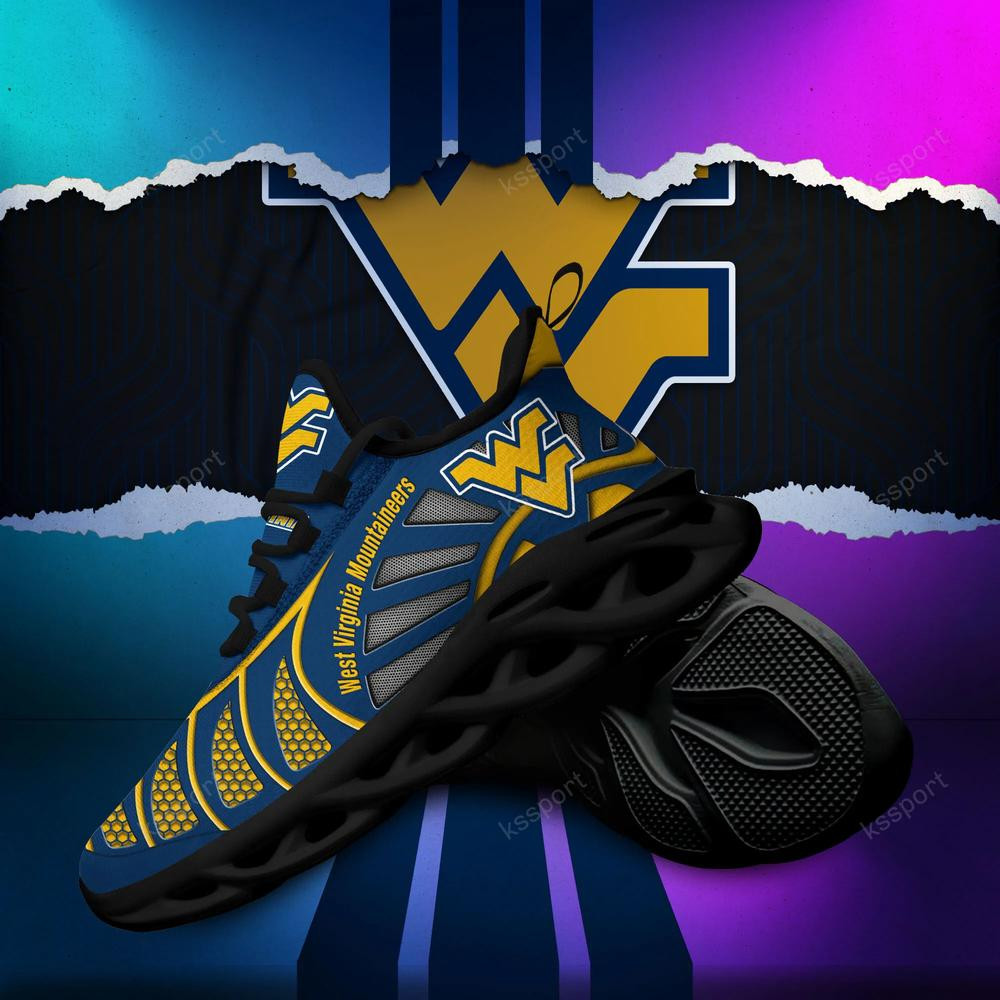West Virginia Mountaineers Max Soul Clunky, Black And White Running Shoes