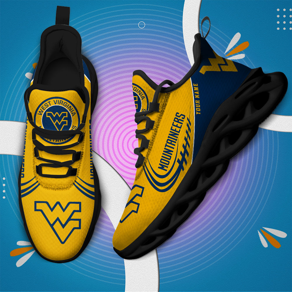 West Virginia Mountaineers PERSONALIZED MAX SOUL SHOES T1