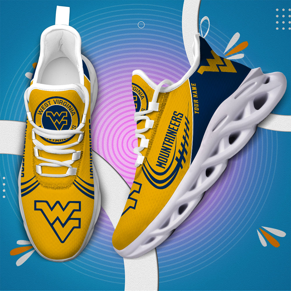 West Virginia Mountaineers PERSONALIZED MAX SOUL SHOES T1