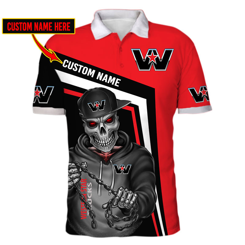 Western Star Skull Tshirt, sweatshirt, Polo, Hawaiian, Hoodie 3D Apparel Full Printing Custom Name