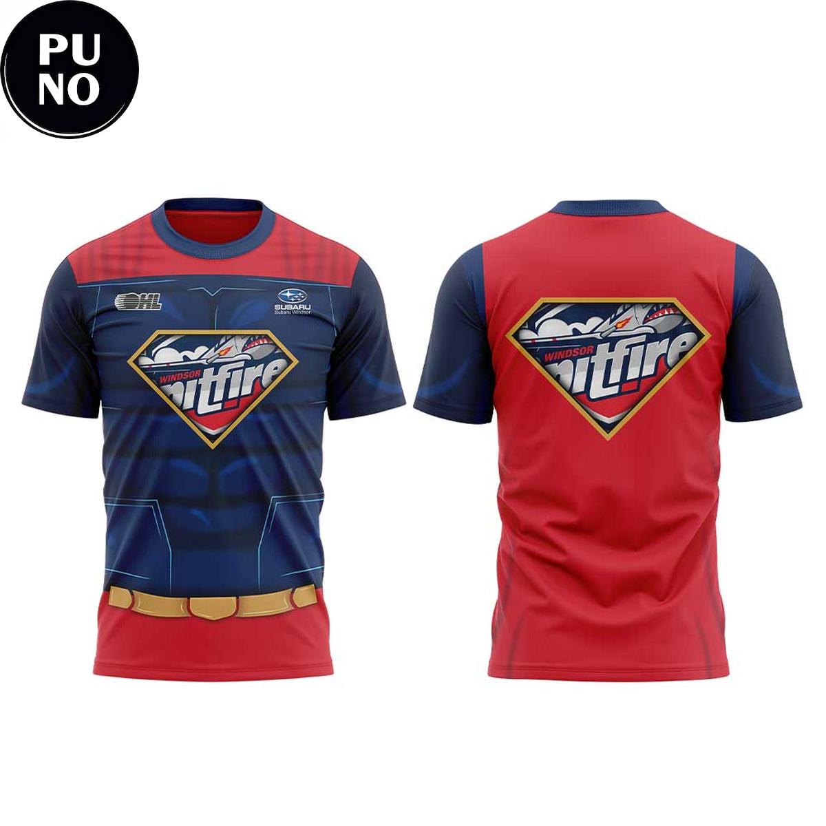 Windsor Spitfires Hockey x Super Hero Night 2026 Hoodie T-Shirt