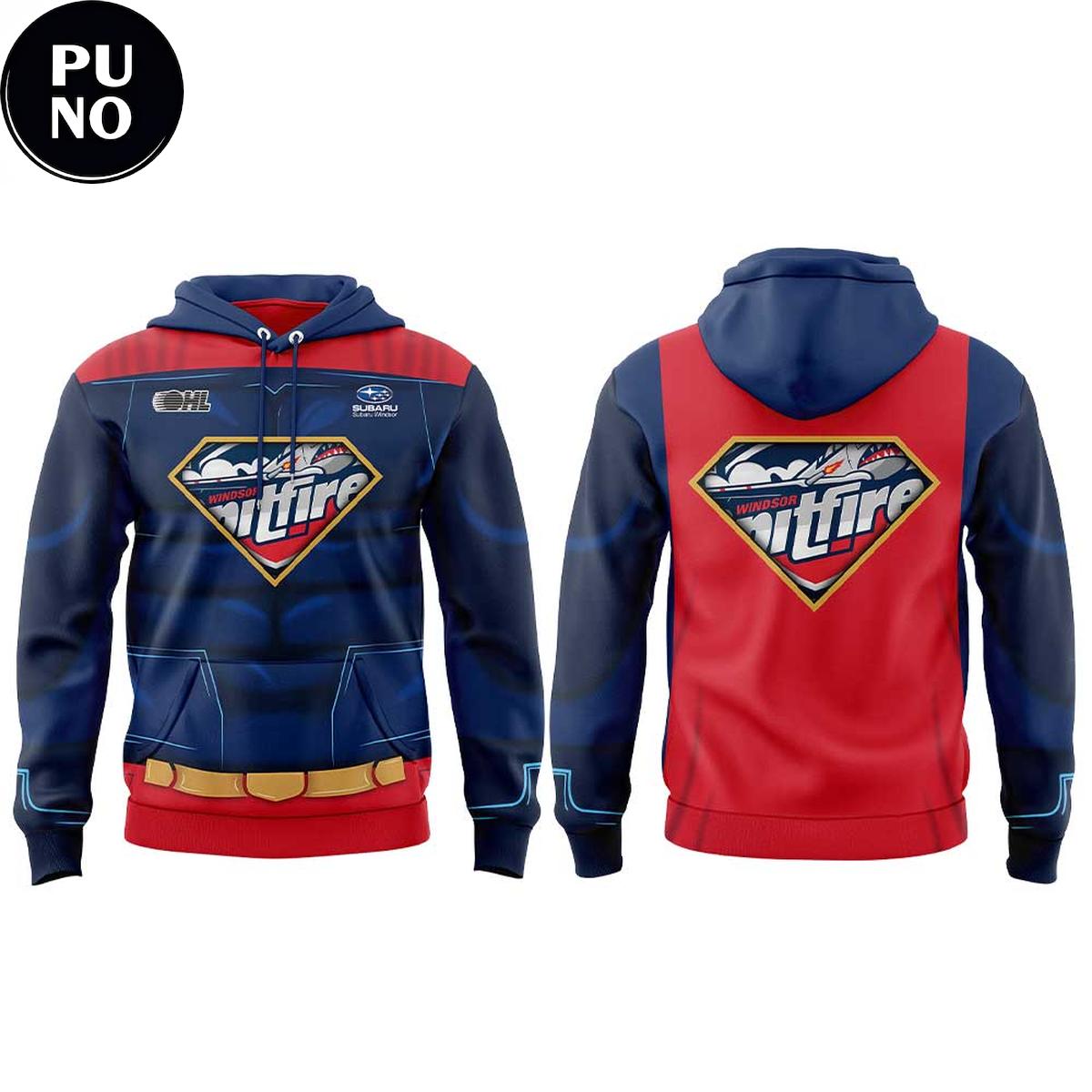 Windsor Spitfires Hockey x Super Hero Night 2026 Hoodie T-Shirt