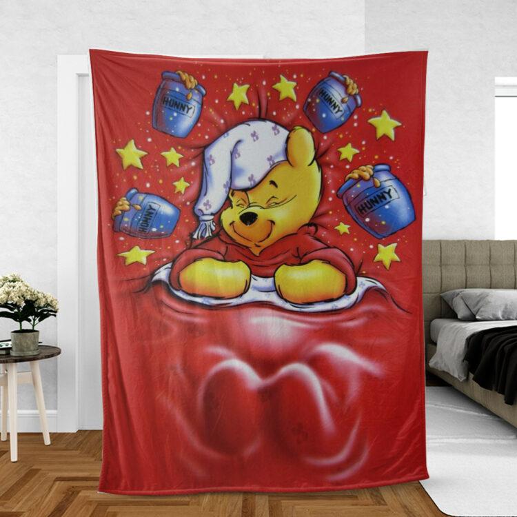Winnie-the-Pooh Fan Gift, The Pooh Dreaming Hunny Comfy Sofa Throw Blanket Gift