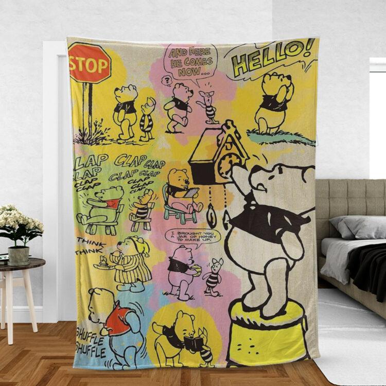 Winnie-the-Pooh Fan Gift, The Pooh With Piglet Comfy Sofa Throw Blanket Gift