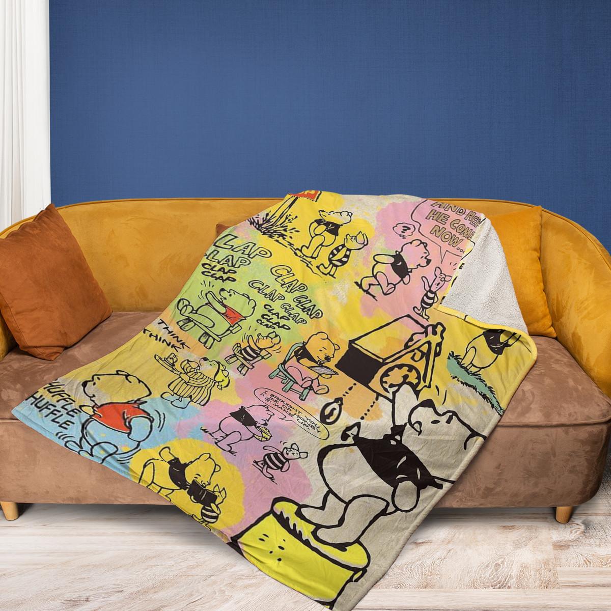 Winnie-the-Pooh Fan Gift, The Pooh With Piglet Comfy Sofa Throw Blanket Gift
