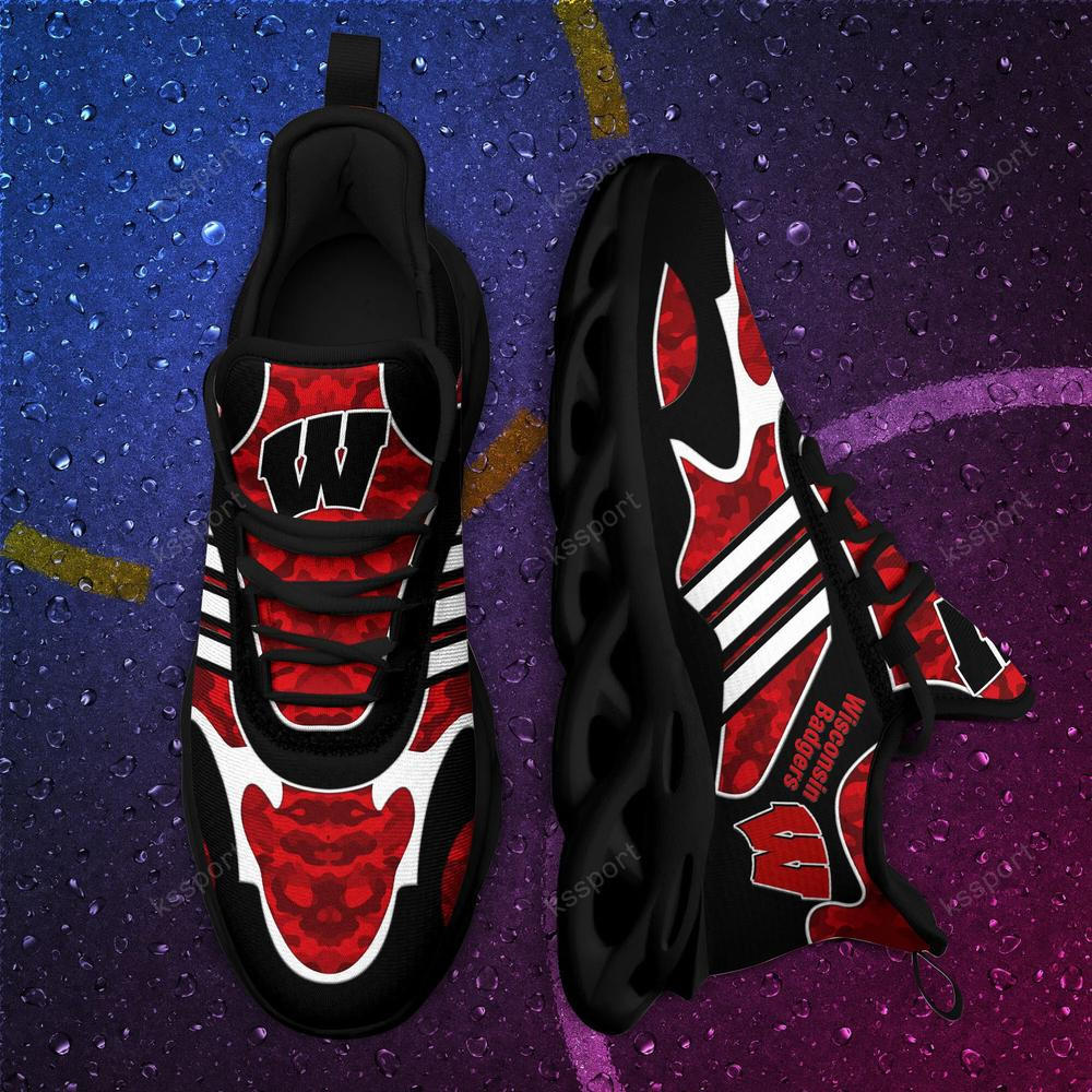 Wisconsin Badgers Max Soul Clunky, Camo Running Sneakers For Fan Ever