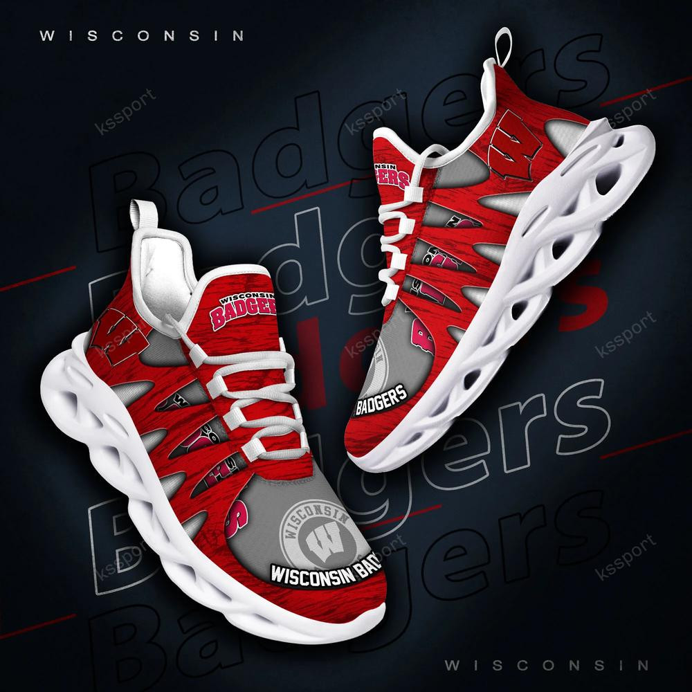 Wisconsin Badgers Max Soul Shoes, Running Sneakers