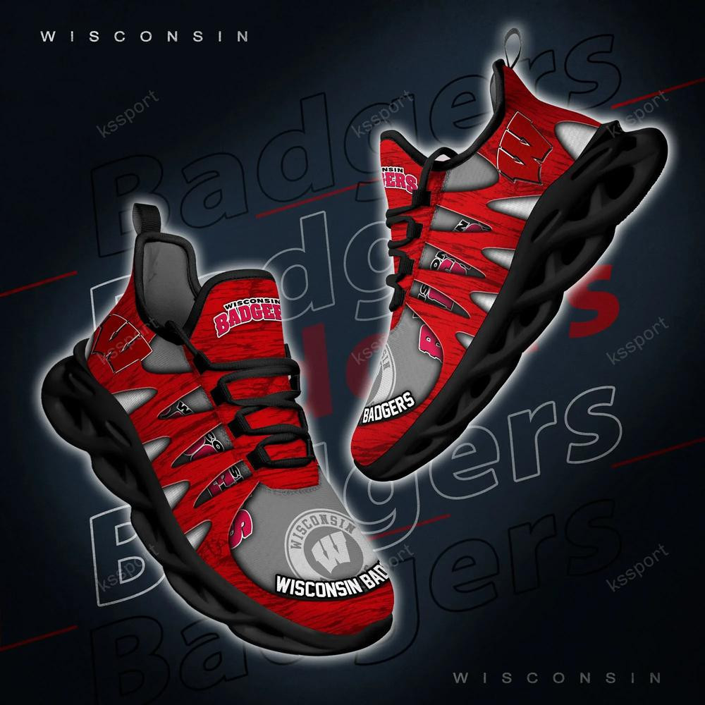 Wisconsin Badgers Max Soul Shoes, Running Sneakers