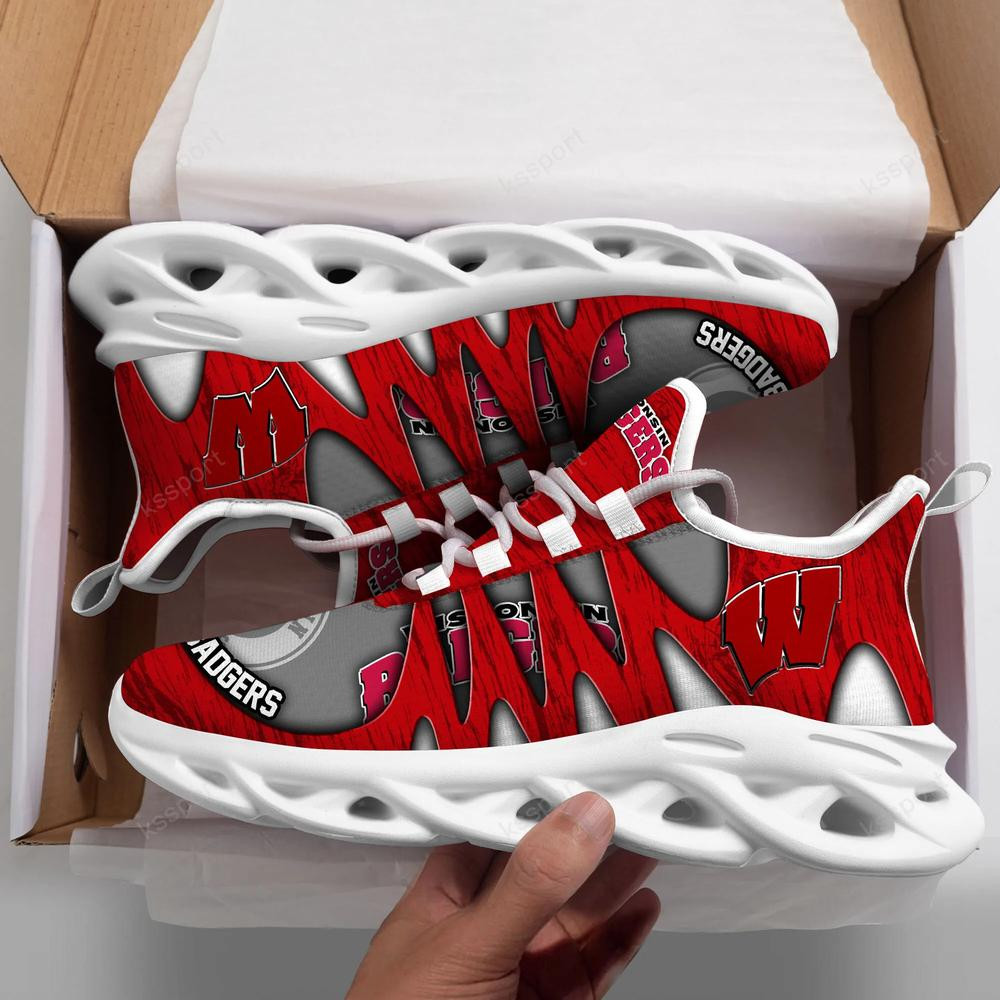 Wisconsin Badgers Max Soul Shoes, Running Sneakers