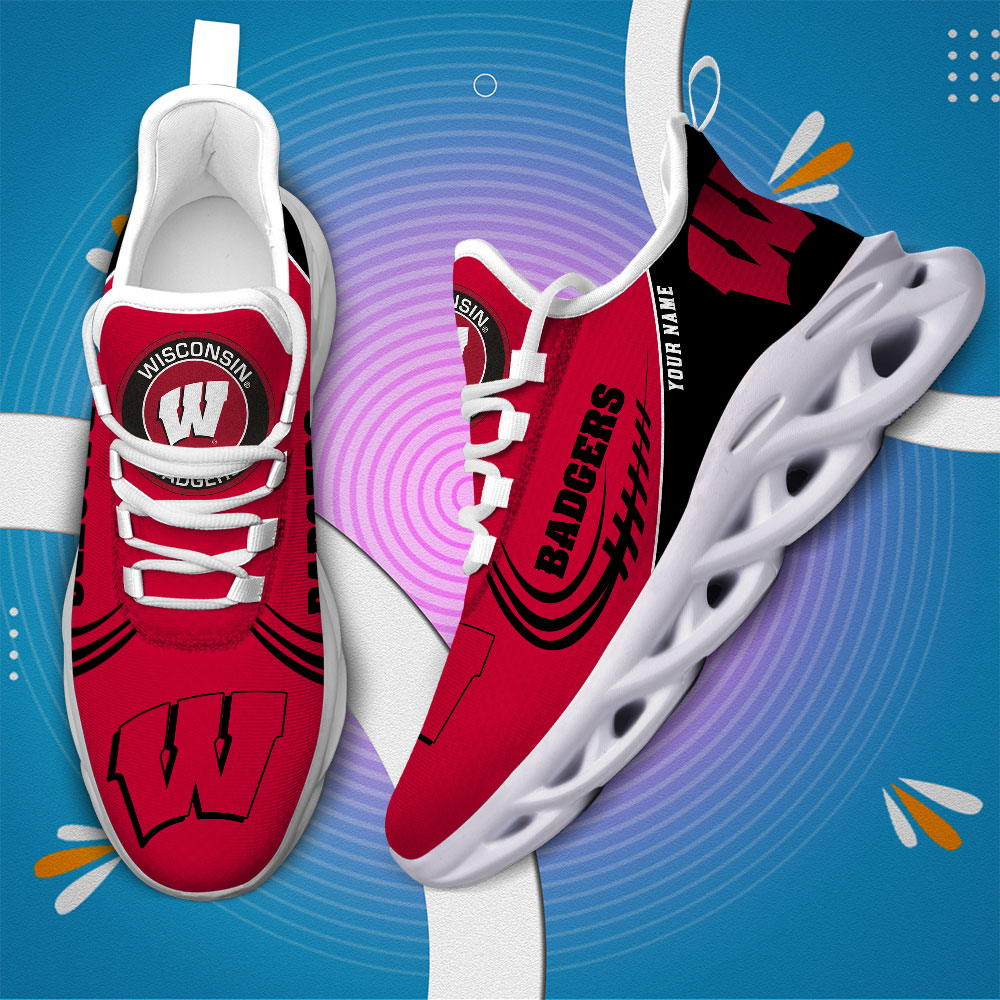 Wisconsin Badgers PERSONALIZED MAX SOUL SHOES T1
