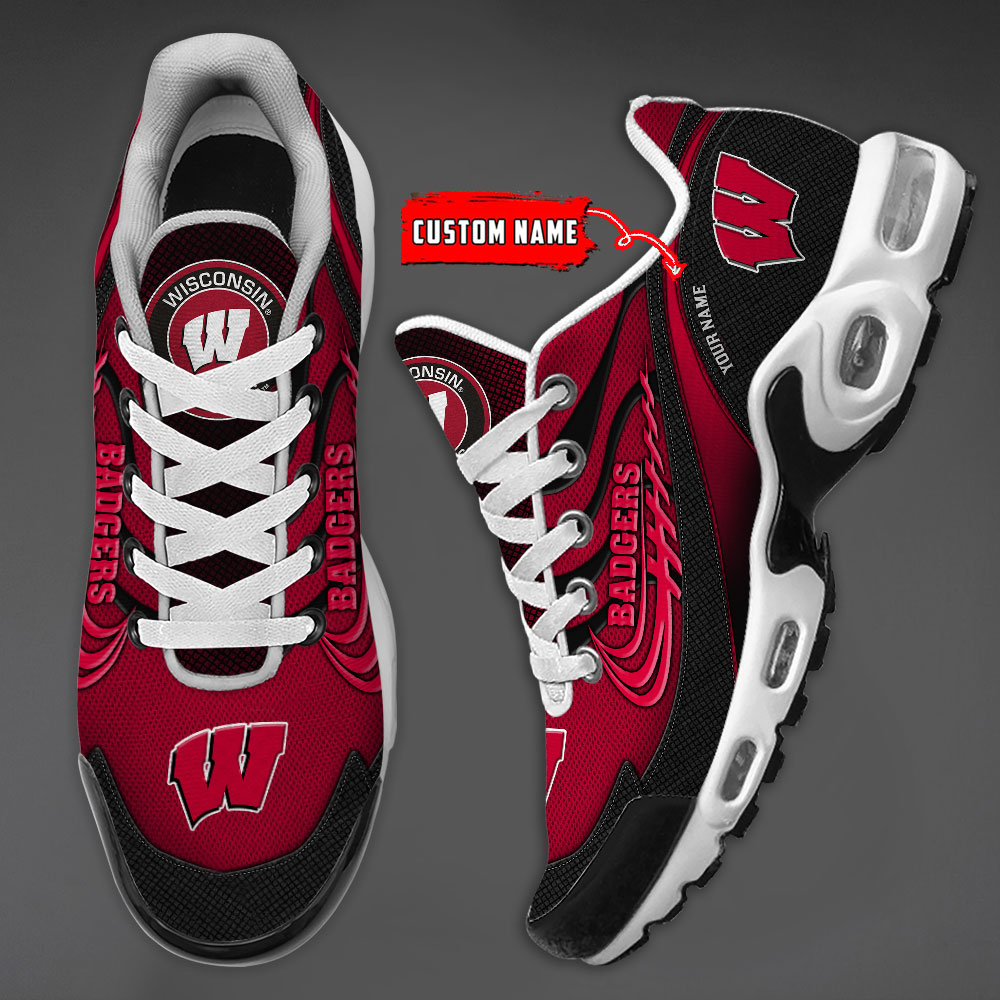 Wisconsin Badgers Personalized Name Air Cushion Sports Shoes Sneaker KLTNS220528