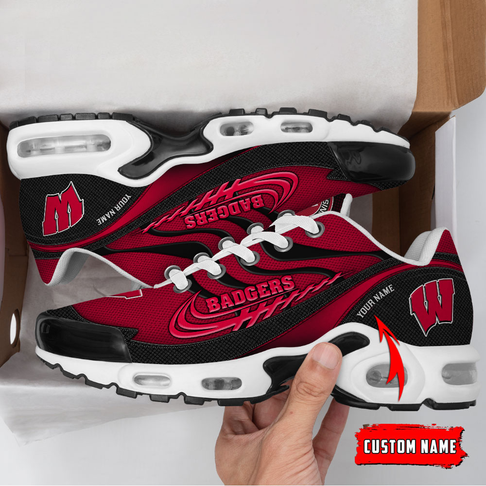 Wisconsin Badgers Personalized Name Air Cushion Sports Shoes Sneaker KLTNS220528