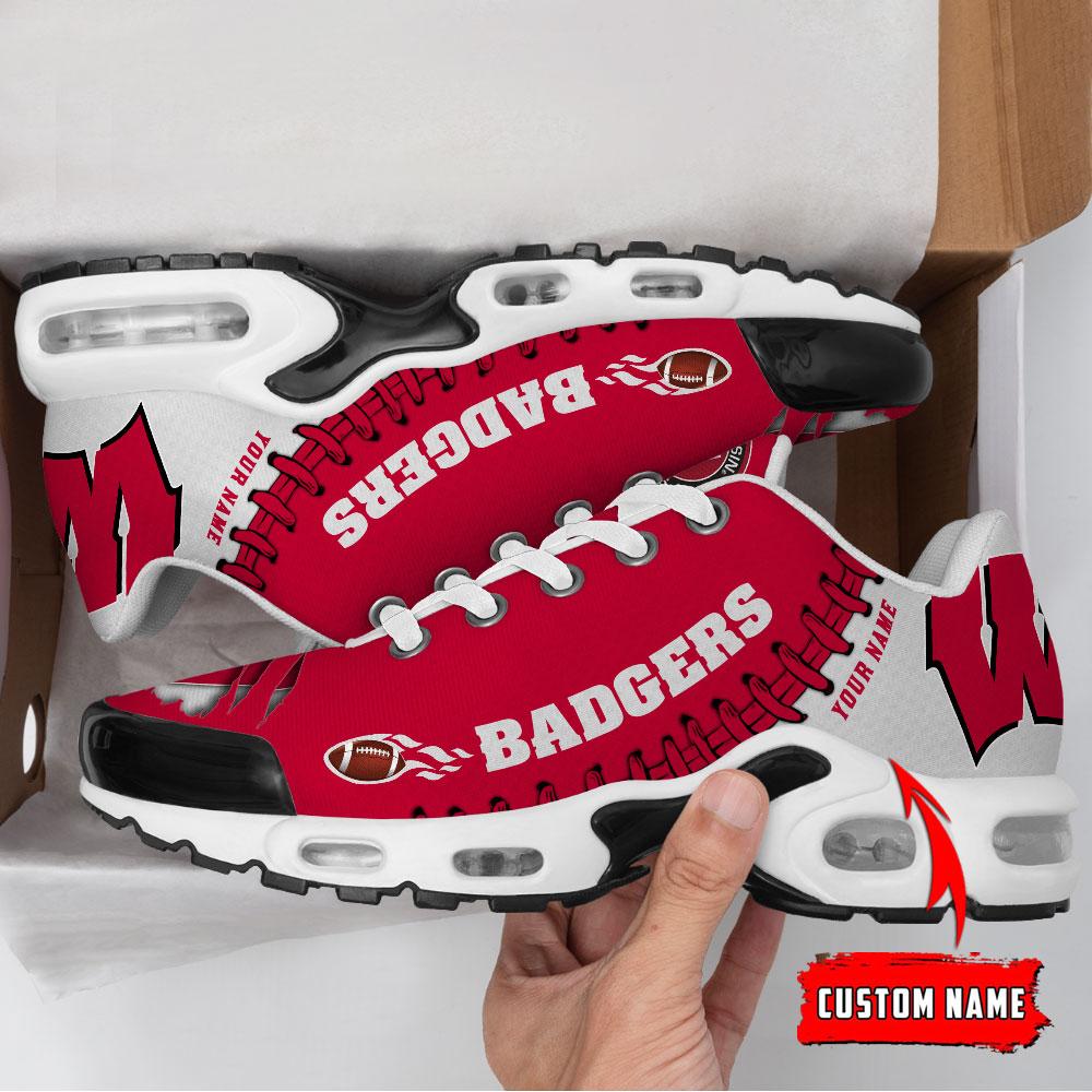 Wisconsin Badgers Personalized Name Air Cushion Sports Shoes Sneaker KLTNS220573