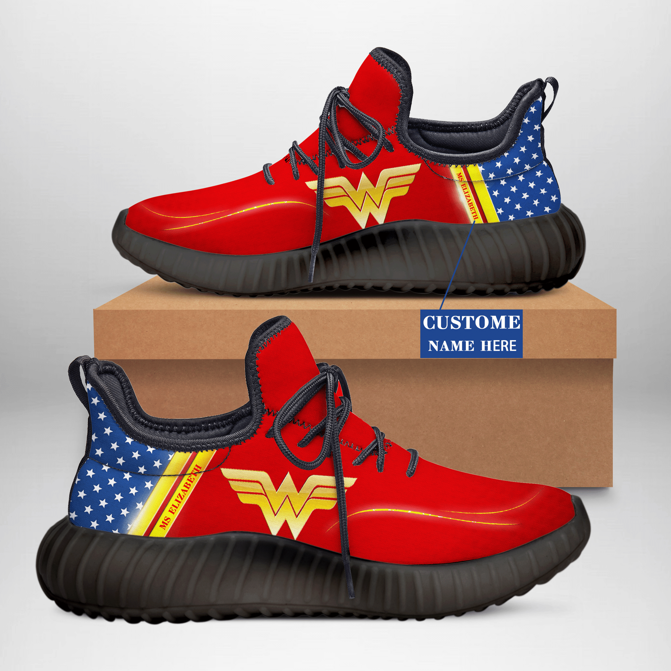 Wonder Woman Custom Name YZ Shoes