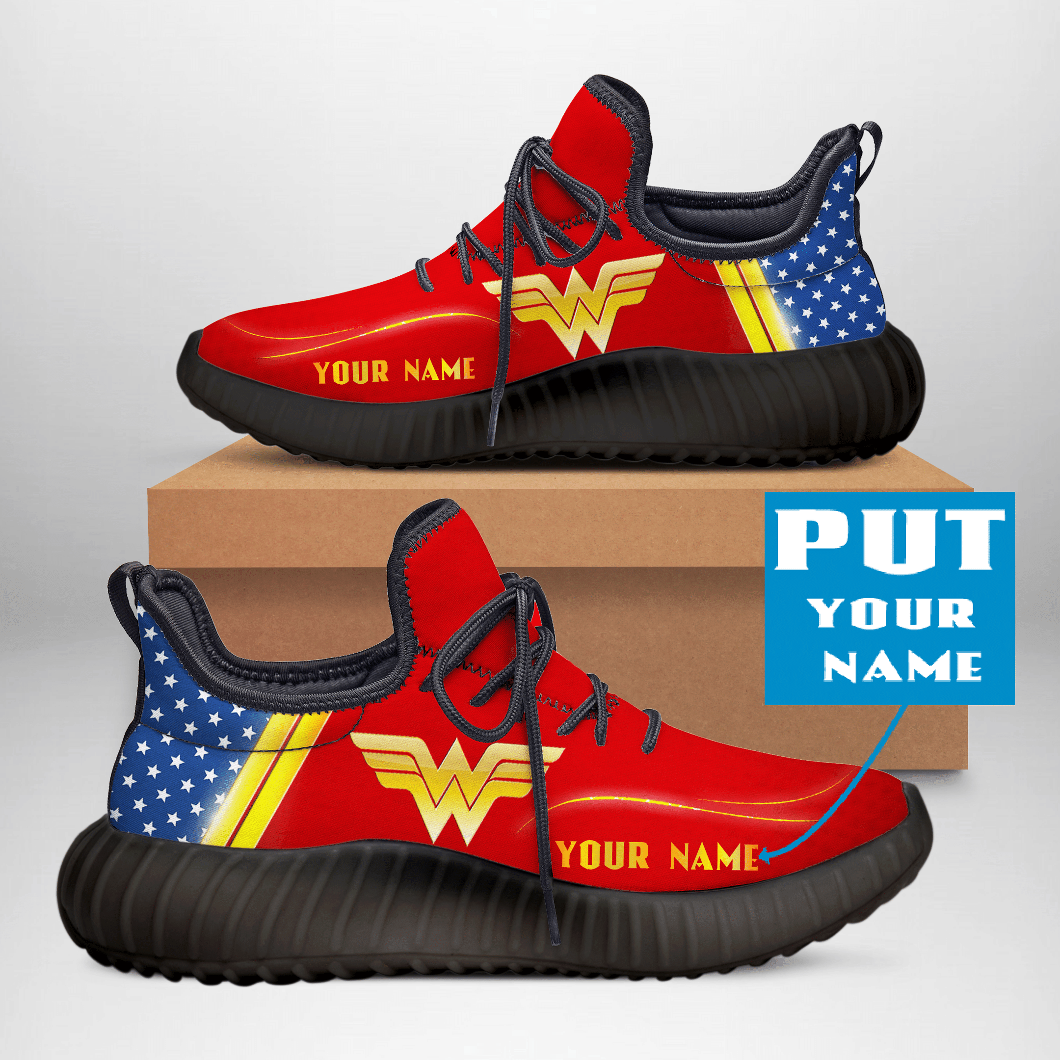 Wonder Woman Custom Name YZ Shoes - v2