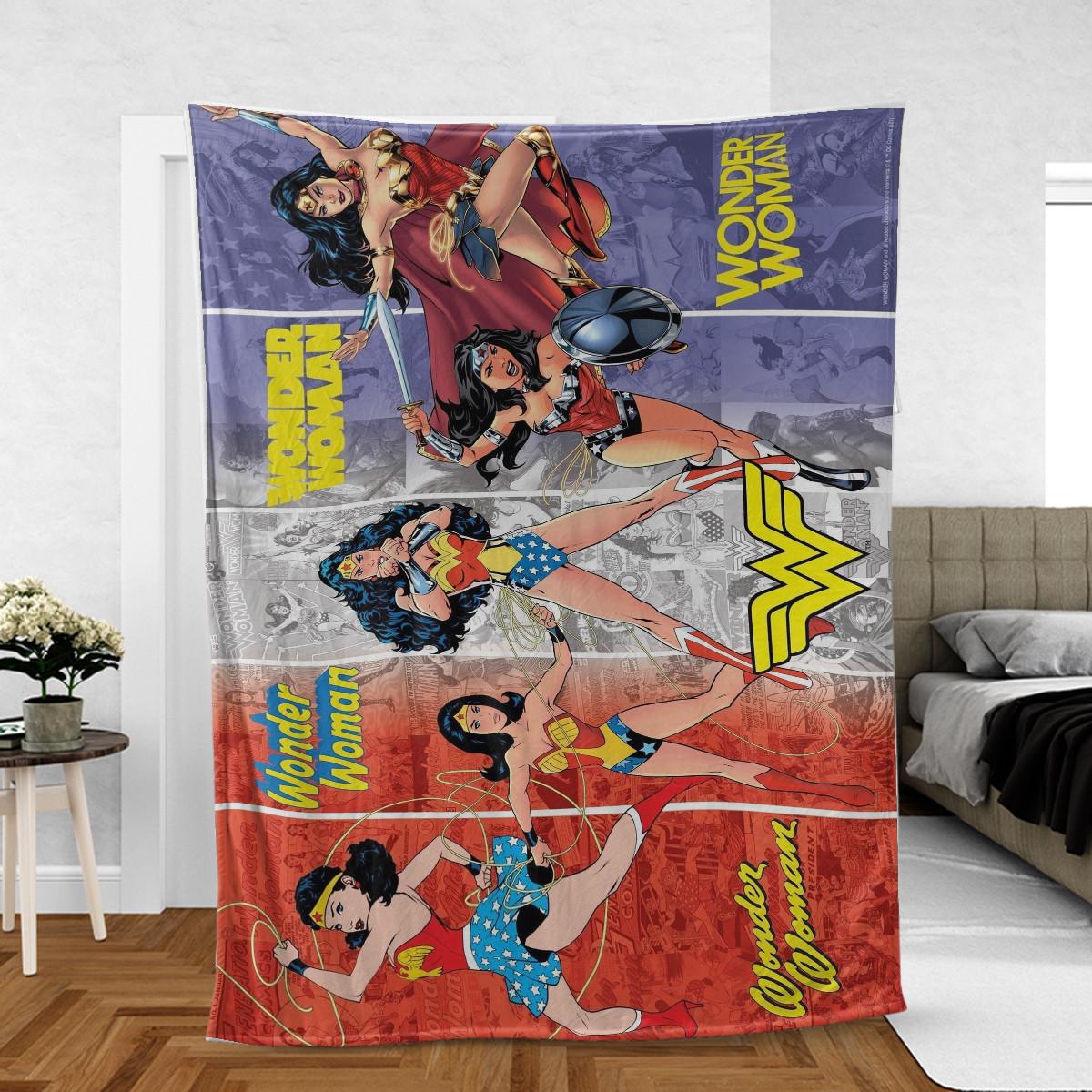 Wonder Woman Fan Gift, Wonder Woman Generations Comfy Sofa Throw Blanket Gift