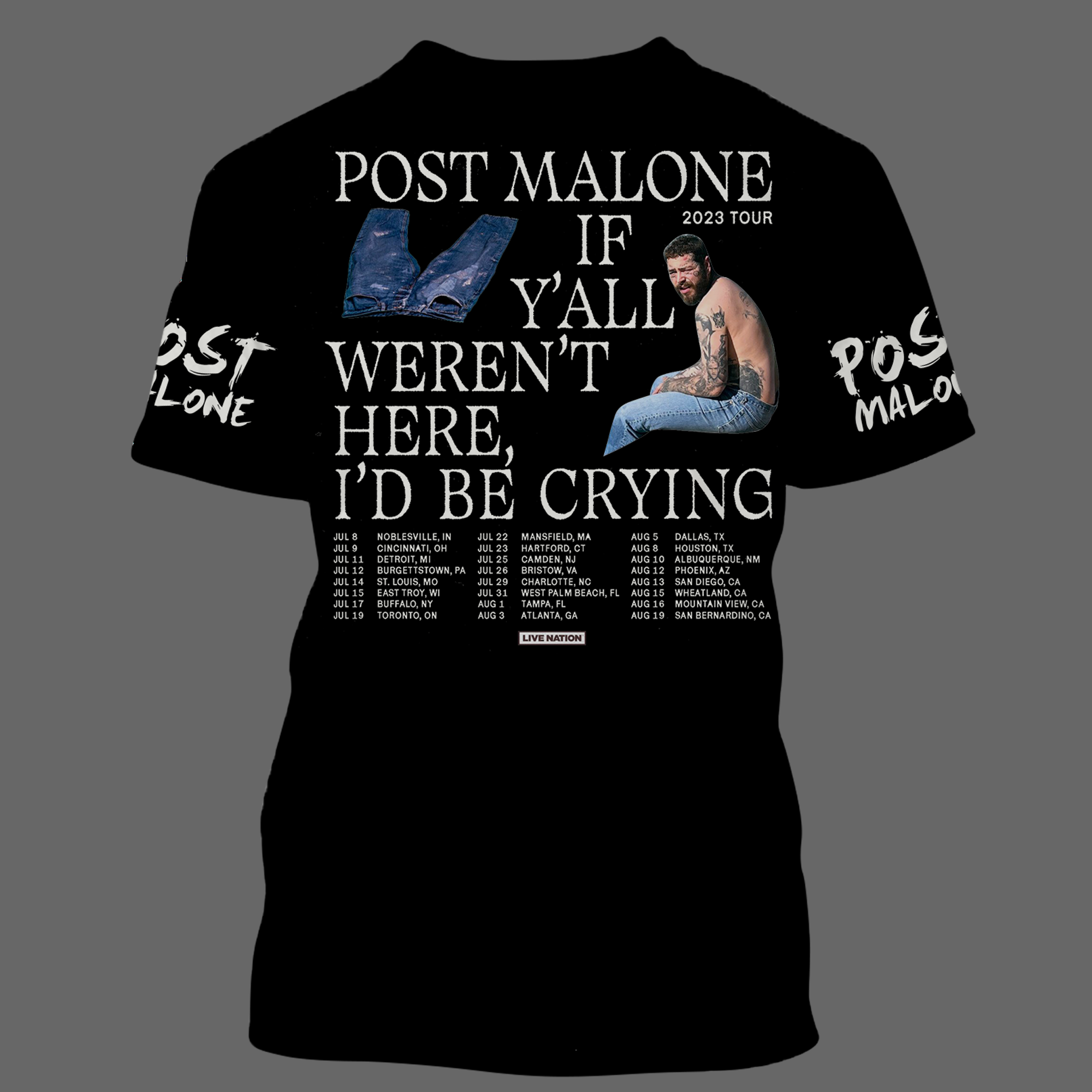 Z Post Malone Tour 2023 Baseball Jersey